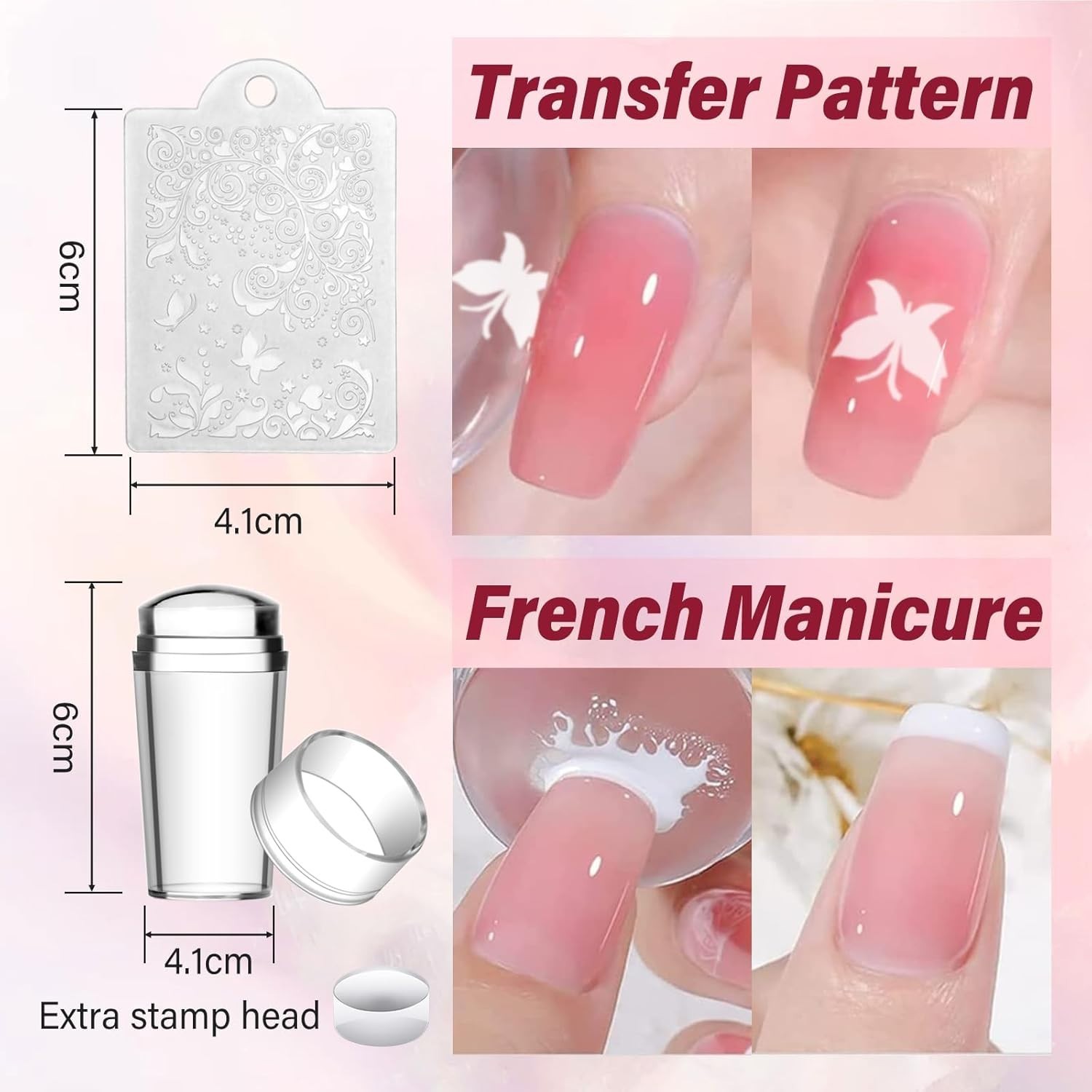 Deluxe Nail Stamping Kit – 12 Plates, 8 Gel Colors, Stamper
