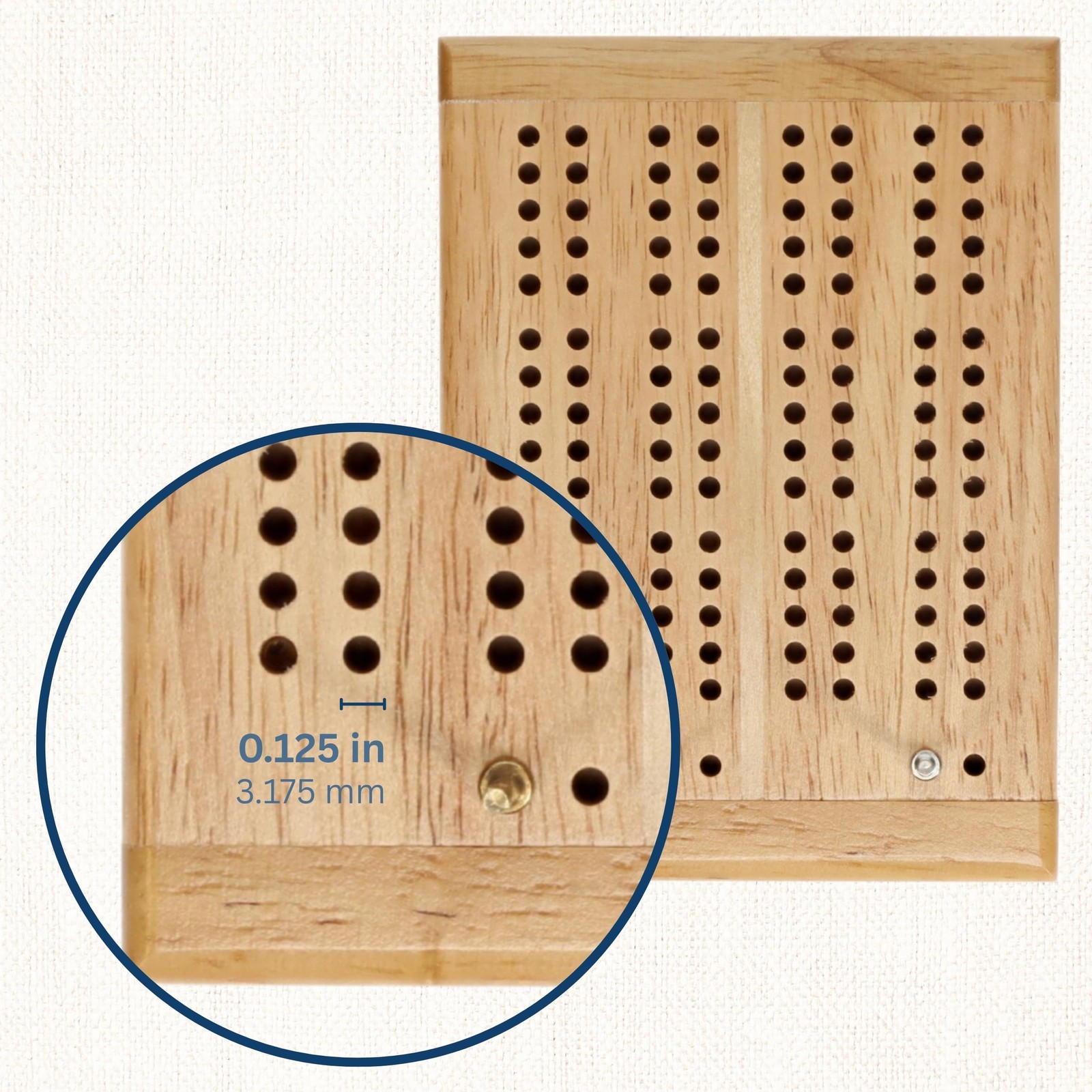 WE Games Travel Cribbage Board – Mini 2-Track 4.75 x 3.5 x 1.5 inches, Gold