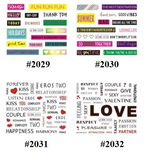 Valentine’s Day Nail Art Water Decals: Love Words, Letters, Sticker(Group 1)