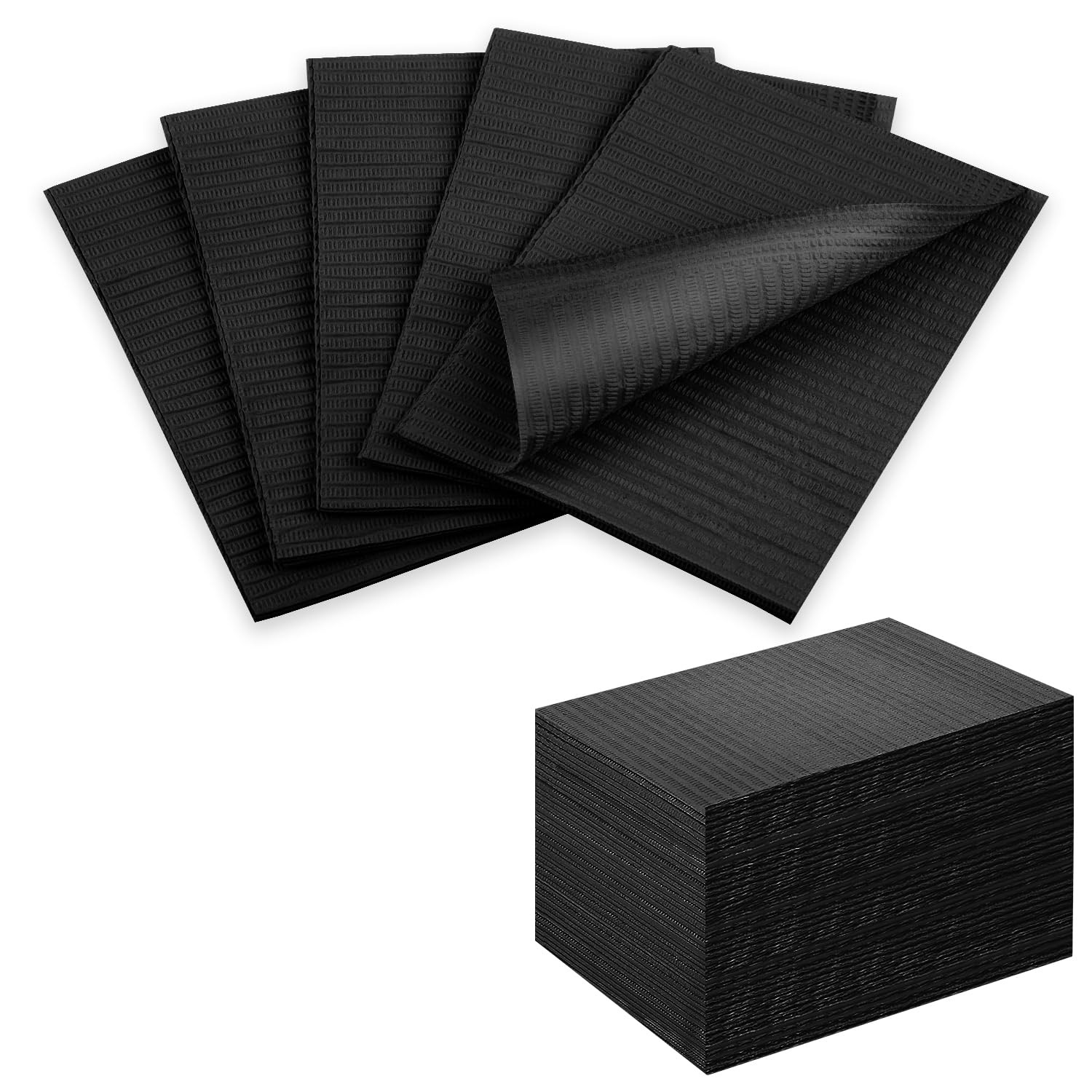 Nail Art Table Mat – Disposable Nail Paper Towels (50PCS) – Black Waterproof 3-P