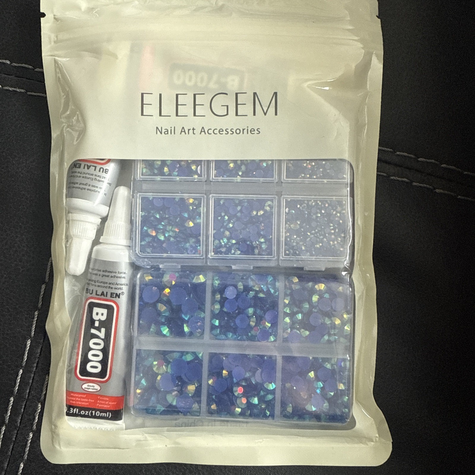 Resin rhinestone kit for crafts, 8400 pieces of blue AB Jelly rhinestones with