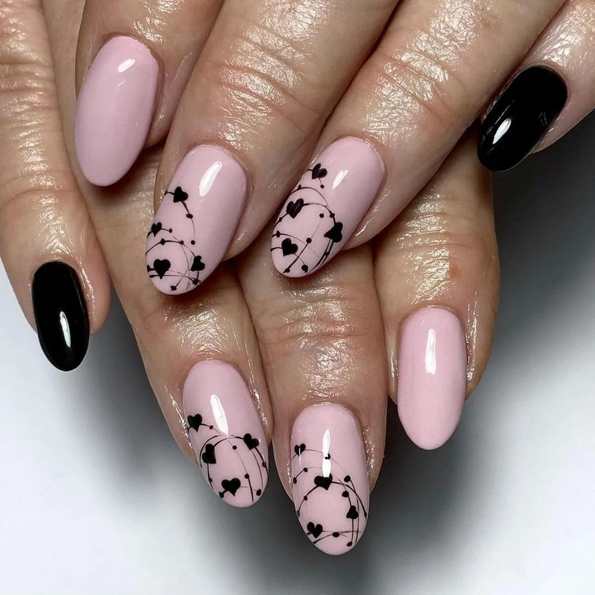 Sweet Love Square Matte Glossy Press On Nails For Women