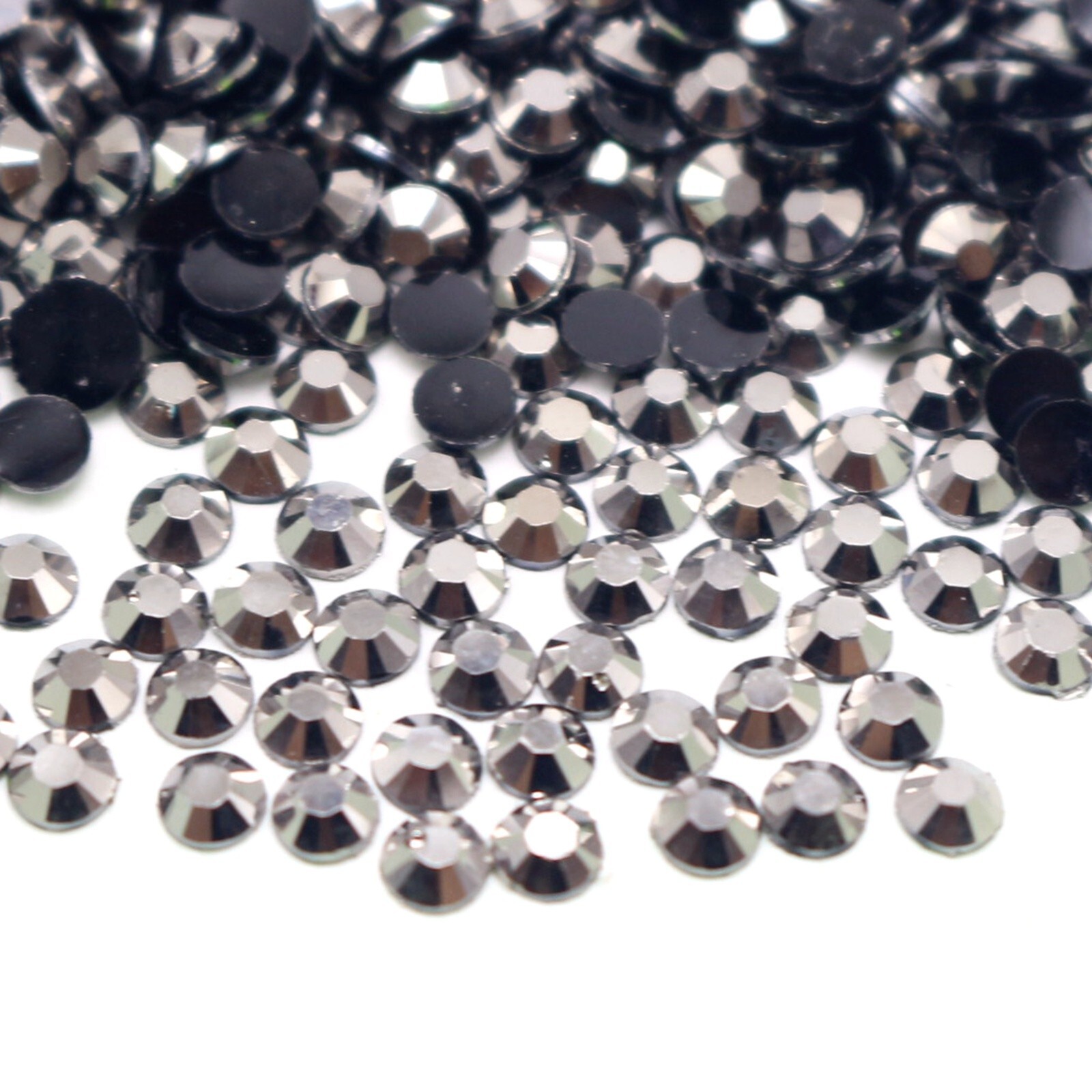 2000 Gunmetal Acrylic Faceted Round Flatbacks Rhinestone Gems 3mm 12ss Nail Art