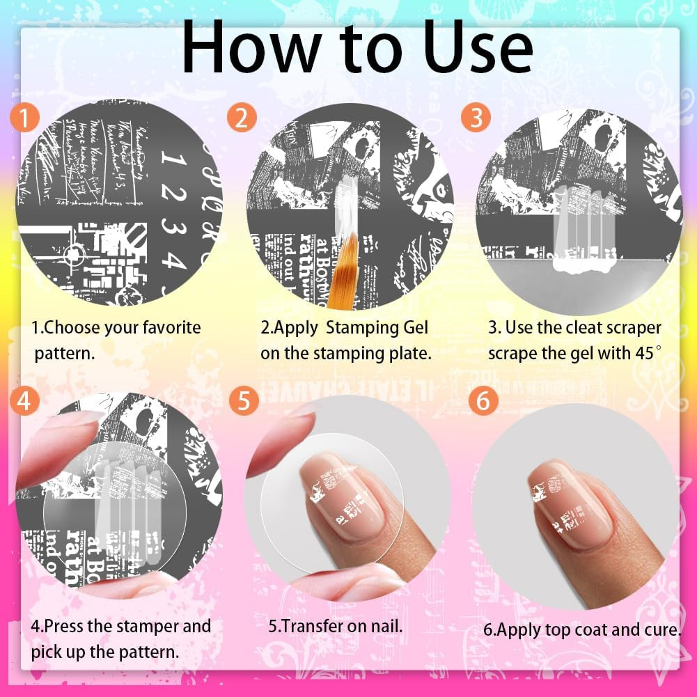 3pcs Graffiti Texture Nail Stamping Plates Number Alphabet Nails Art Stencils…