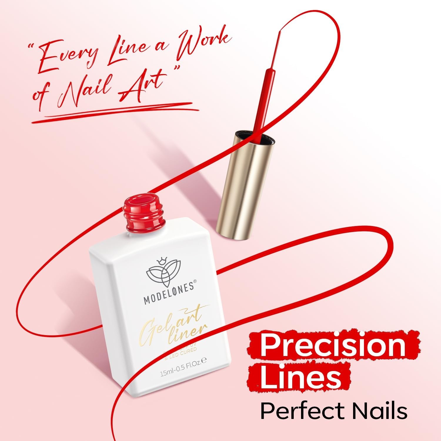 Red French Tip Liner l Polish, 15 ML Bright Red