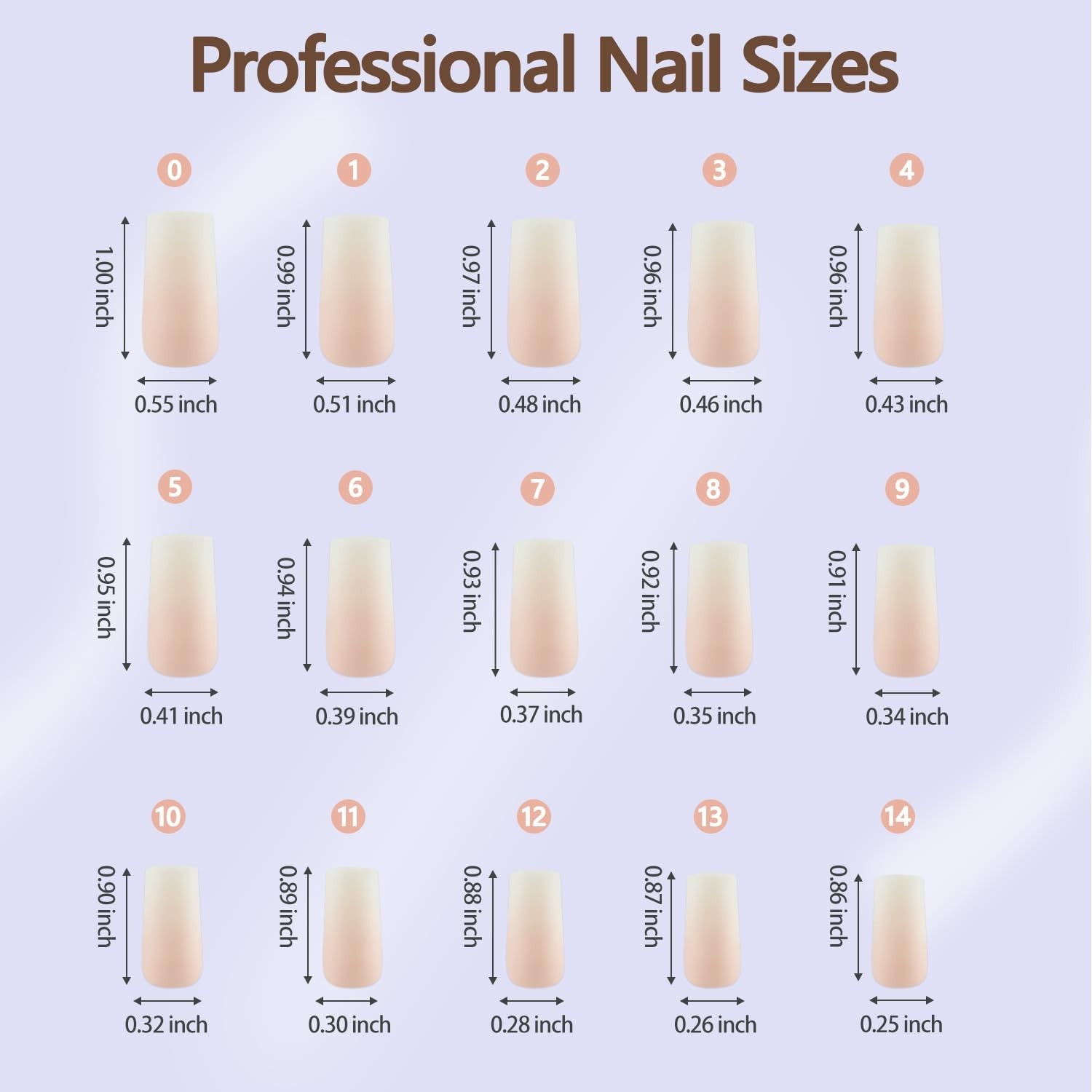 White Ombre Press on Nails, 150Pcs Long Square Gel Fake Nails | Gradient No N…