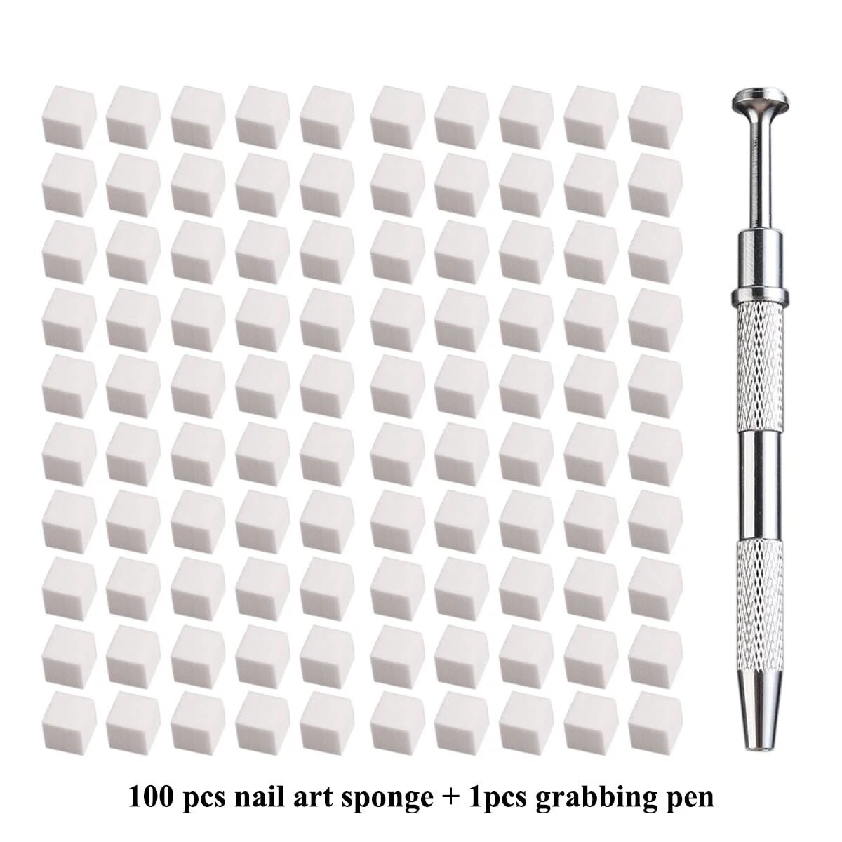 100Pcs Soft Nail Sponges for Ombre, Nail Art Sponges With Grabbing Pen, Aura Nai