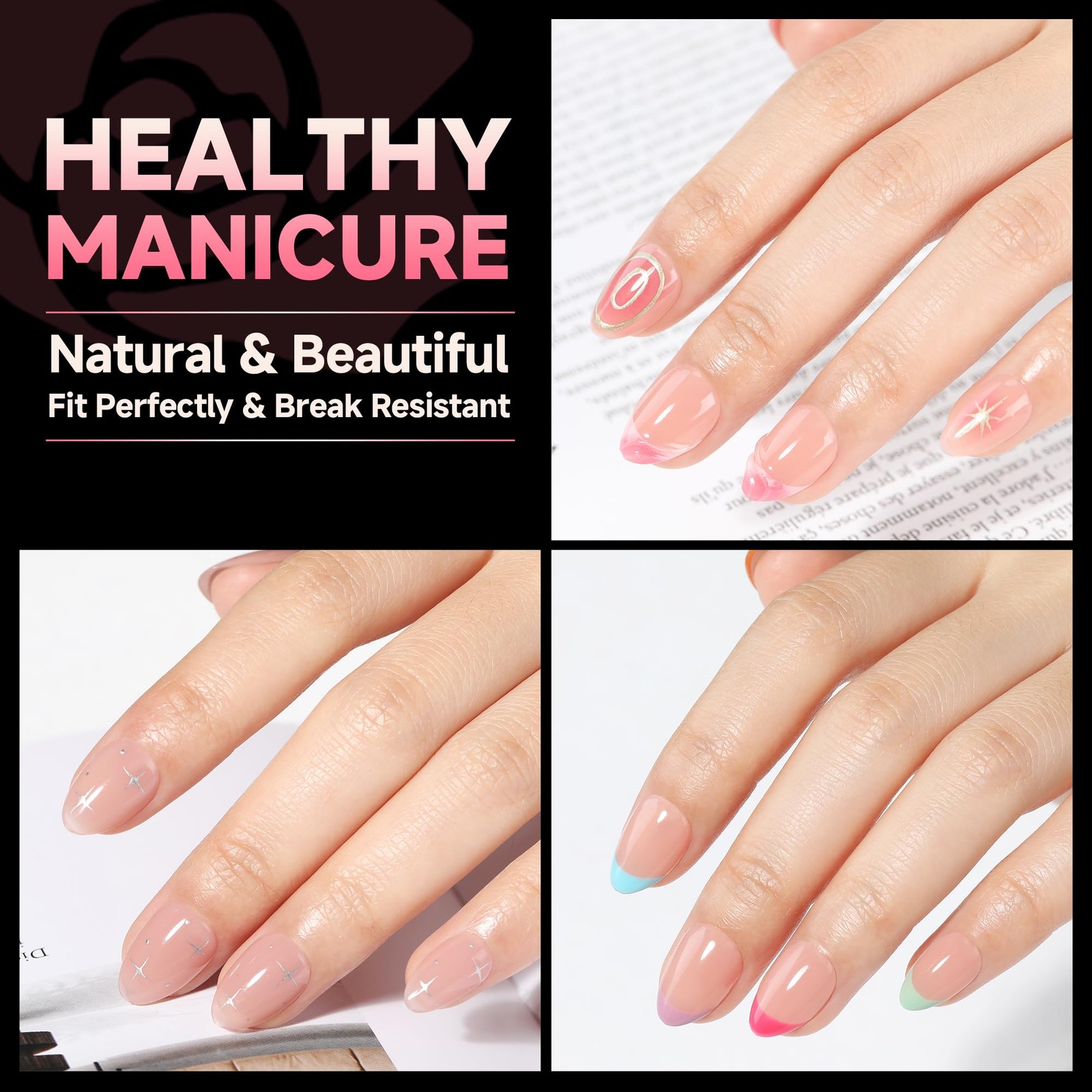 UNA GELLA Extra Short Almond Nail Tips 12 Sizes Short Almond Gel Nail Tips 120Pc