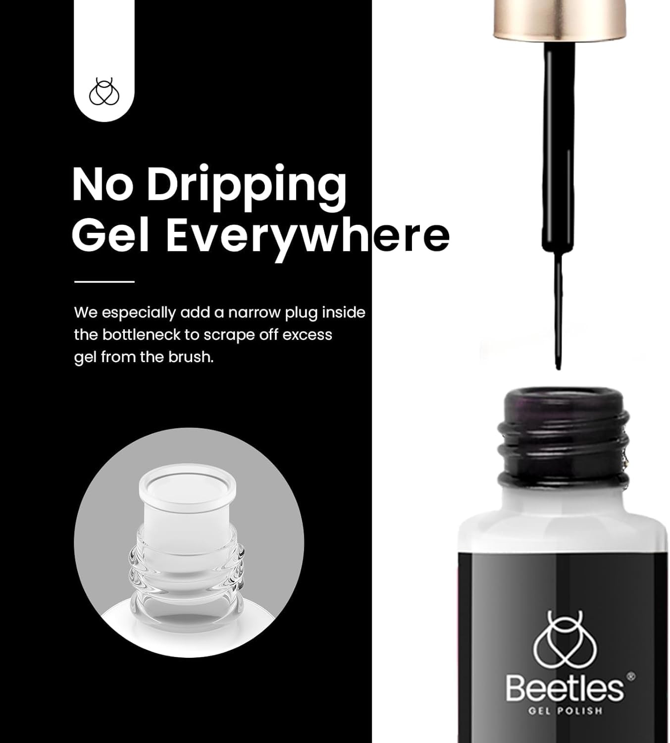 beetles l Polish Nail Art Liner l Polish Set- 2 Bla White