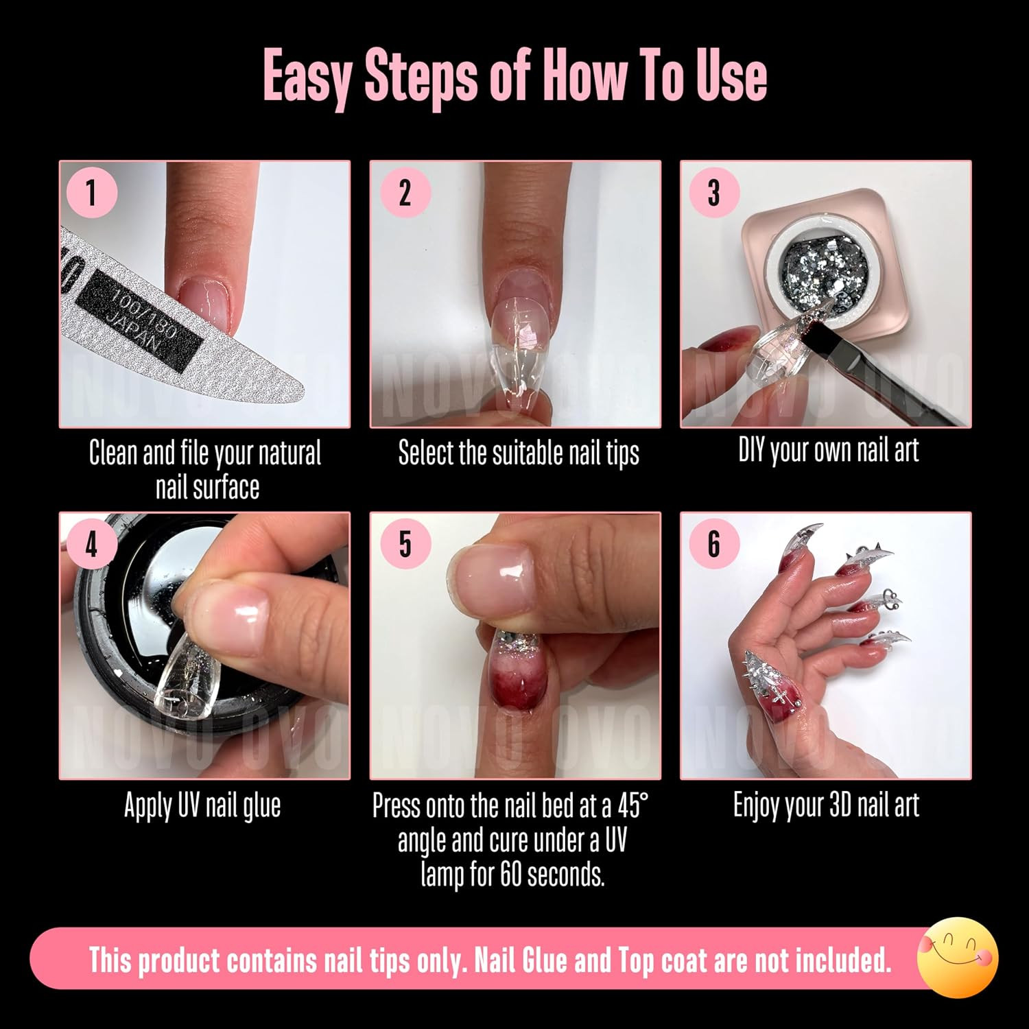 3D Cat Claw Nail Tips, 128Pcs Short Curved Stiletto Press on Nails with Built-In