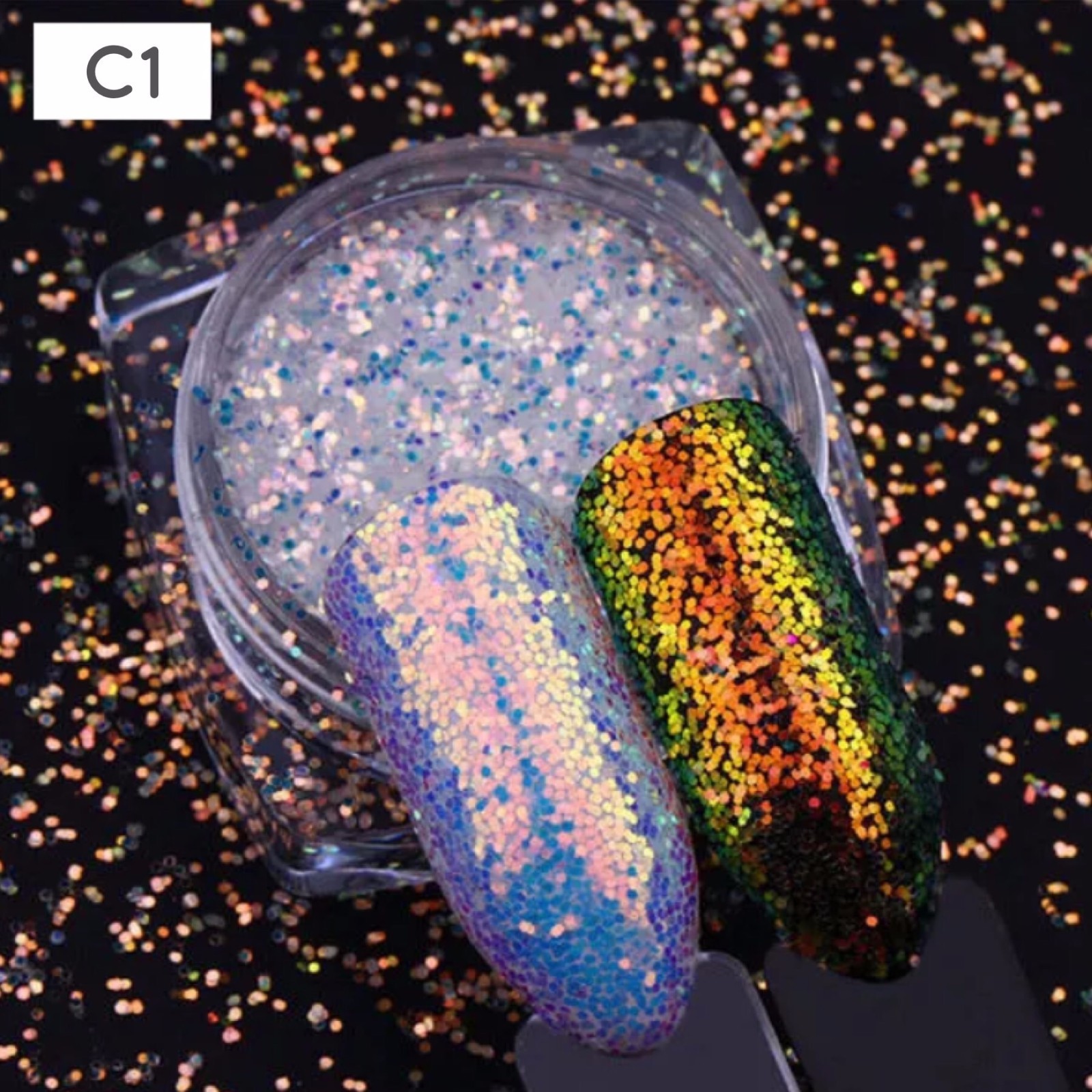 AURORA Chameleon Unicorn Nail Glitter Sequins AB Colours Paillette Mermaid Nail