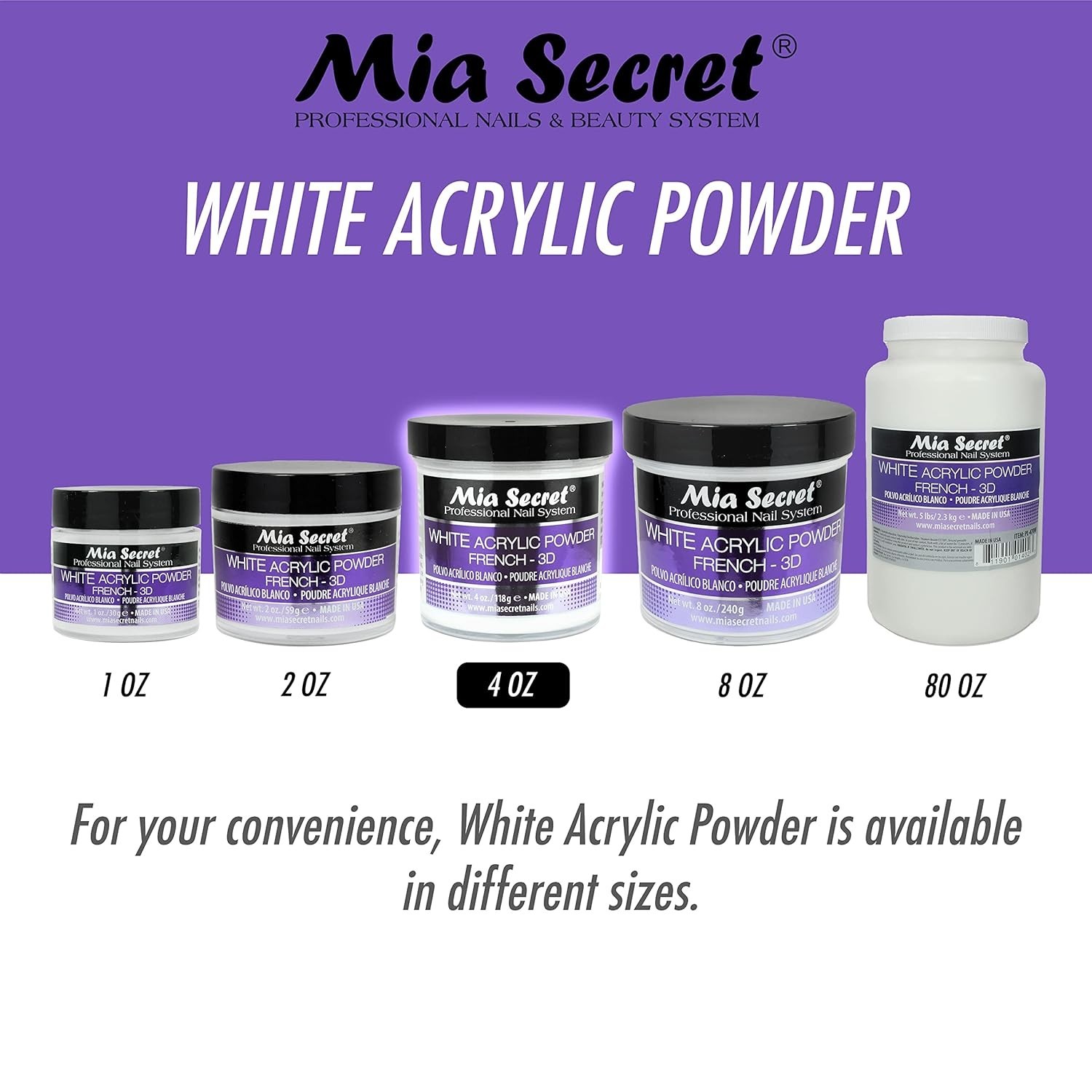 Mia Secret Professional Acrylic Nail Powder 4 oz