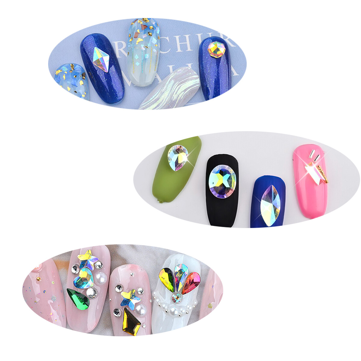 Strass Nail Art Rhinestones Mini Skull Colorful Stones Non Hotfix Crystal