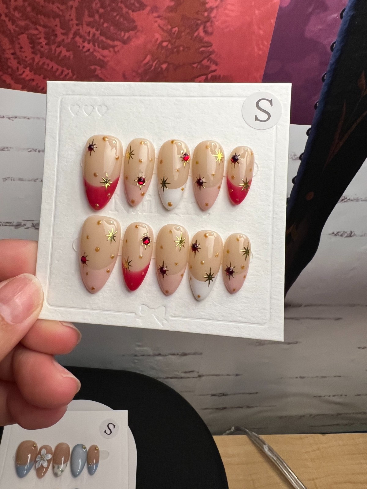 Handmade Press on Nails Size S, Almond Shape with Multiple Designs NEW