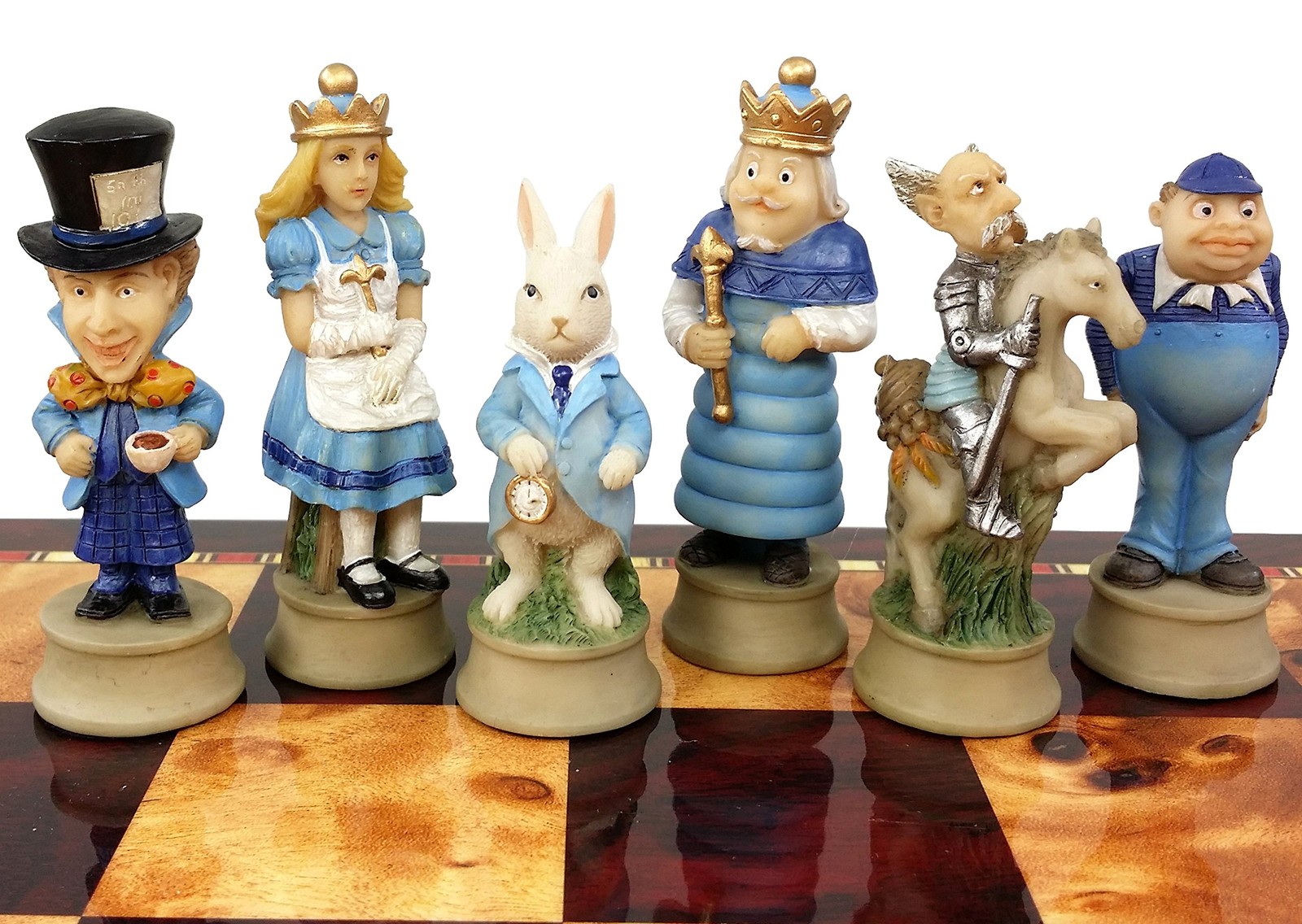 Alice in Wonderland Fantasy Chess Men Set 1 inch x 1 x 3.25 inches, Red