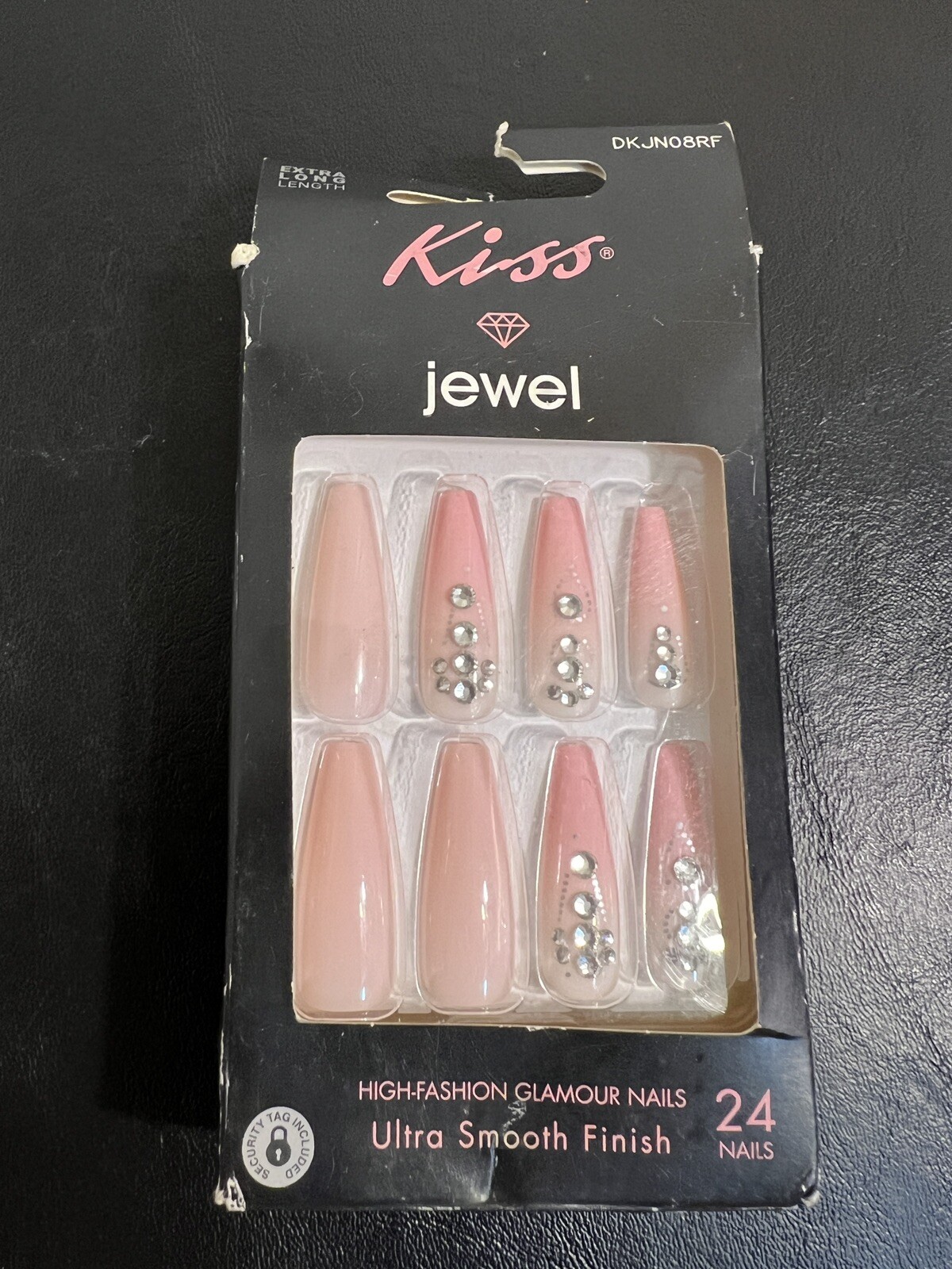 New Lot Of 8 Kiss Press-On Nails Manicure Assorted Different Jewel Jelly