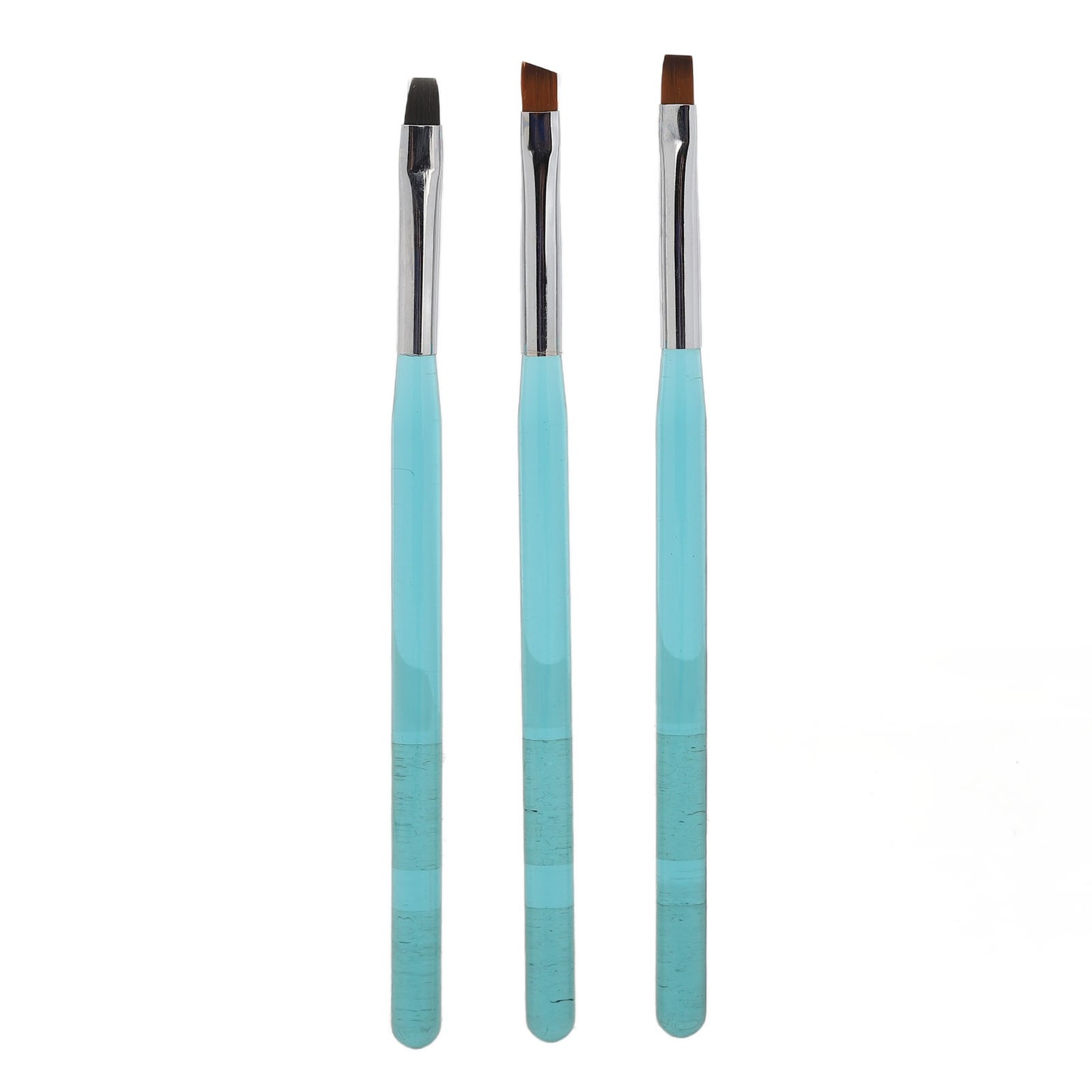 9Pcs Nail Art Brush Set Nylon Hair Blue Metal Rod