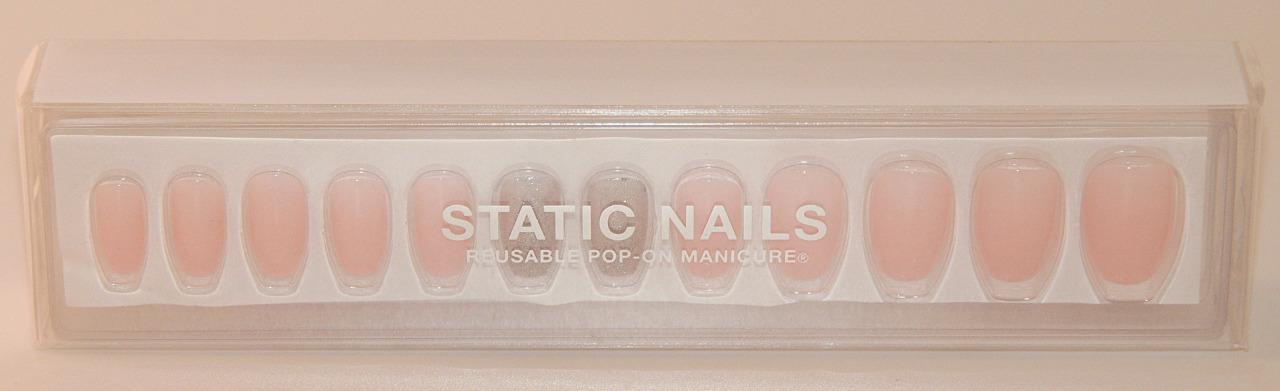Static Nails ~ Pop On Manicure – Pink BALLERINA Coffin 24 pc Set 12 Sizes *NEW!