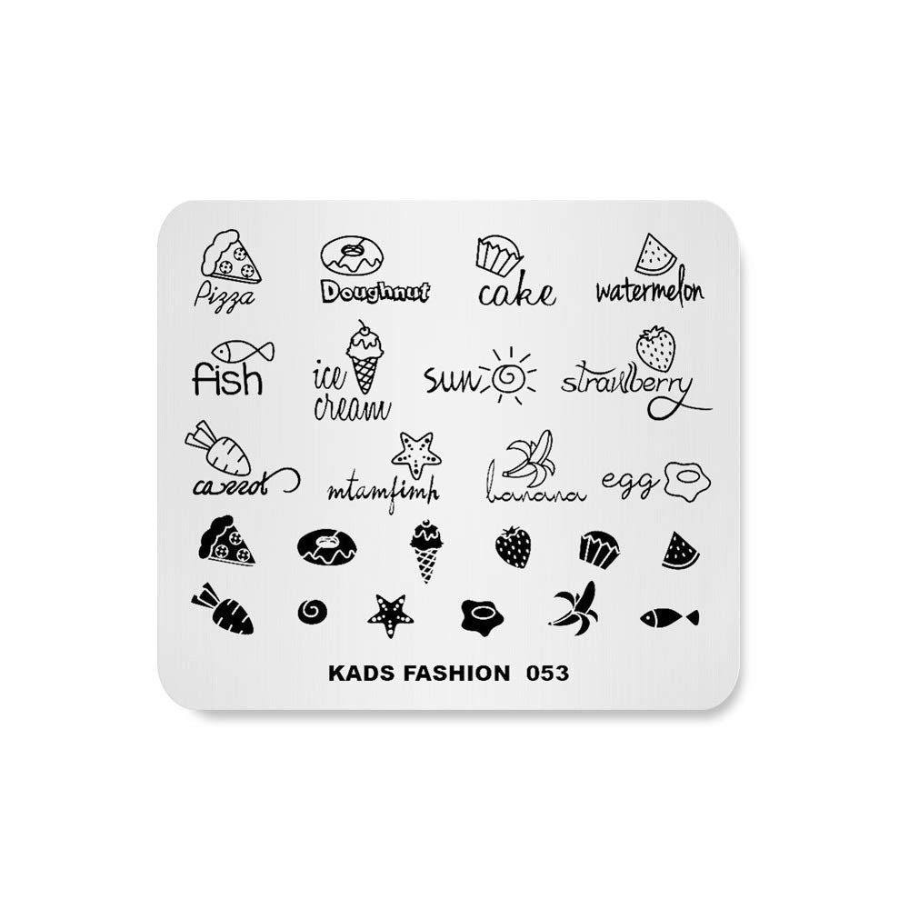 Nail Stamping Plate Fashion Food Fruit Summer Cake Fish Ice Cream Theme Multi…