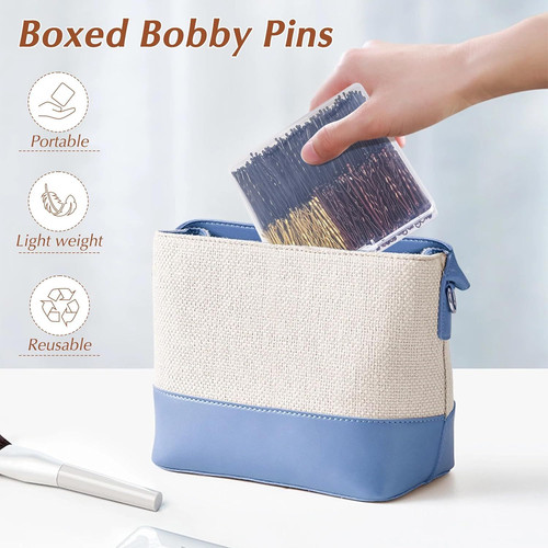 Bobby Pins 360 Pcs Brown Blonde Black Hair, 1 Count (Pack of 360), Gold/Brown