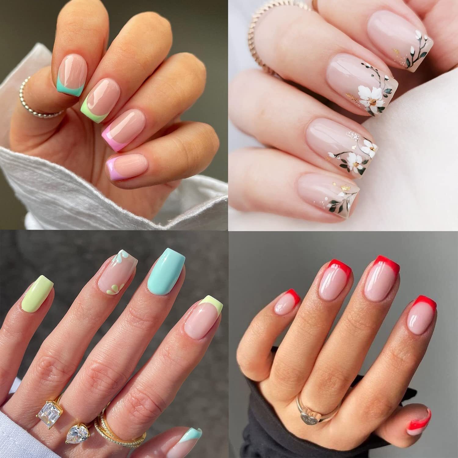 500/504pcs Artificial Nails False Full Nail Art Tips Acrylic UV Gel Natural