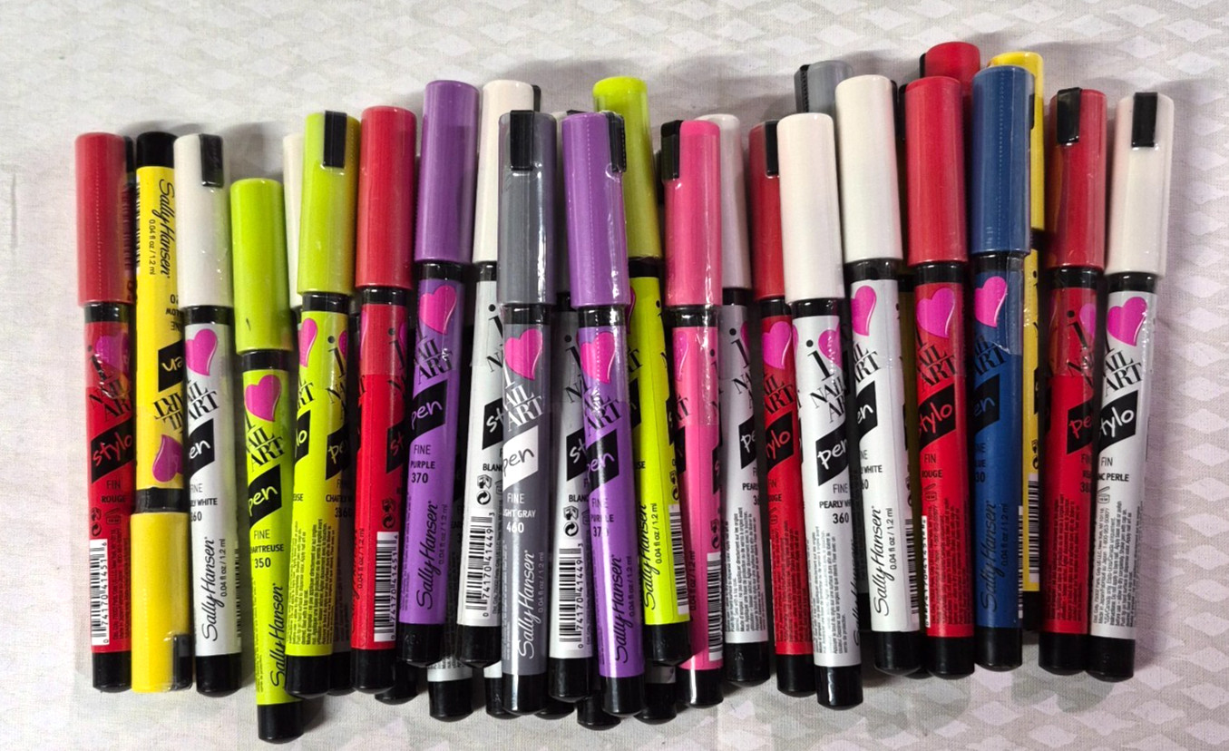 Sally Hansen I LOVE NAIL ART PEN Nail Color Nail Design VARIOUS SHADES LOT OF 32