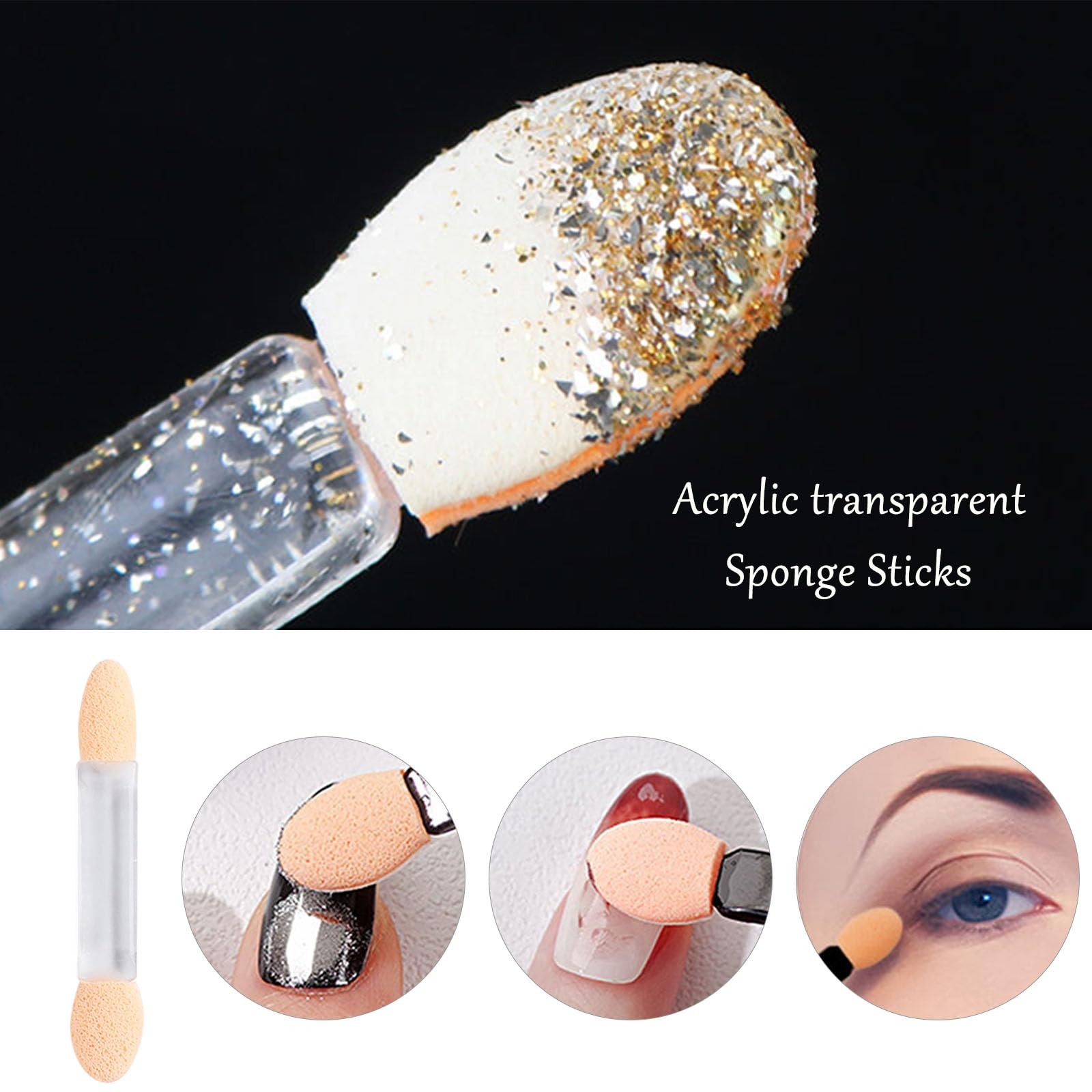 Chrome Mirror Effect Nail Powder Set, 9 Colors Metallic Pearlescent Nail Glit…
