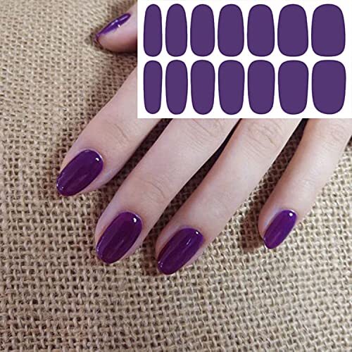 20 Sheets Dark Solid Color Series Nail Polish Strips Stickers with Solid 1