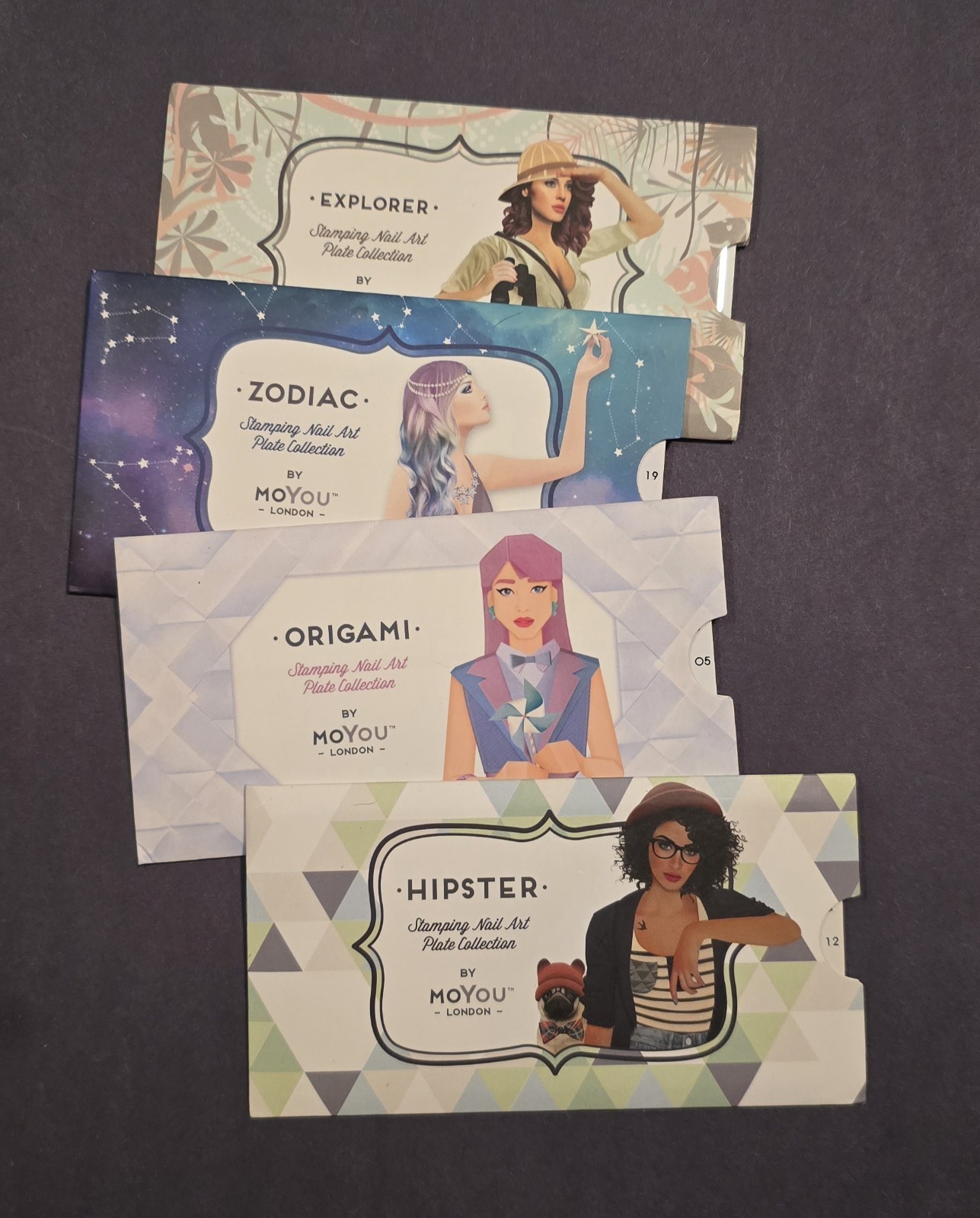 4 HTF MoYou London Explorer 07 Zodiac 19 Origami 05 Hipster 12 Bundle LOT