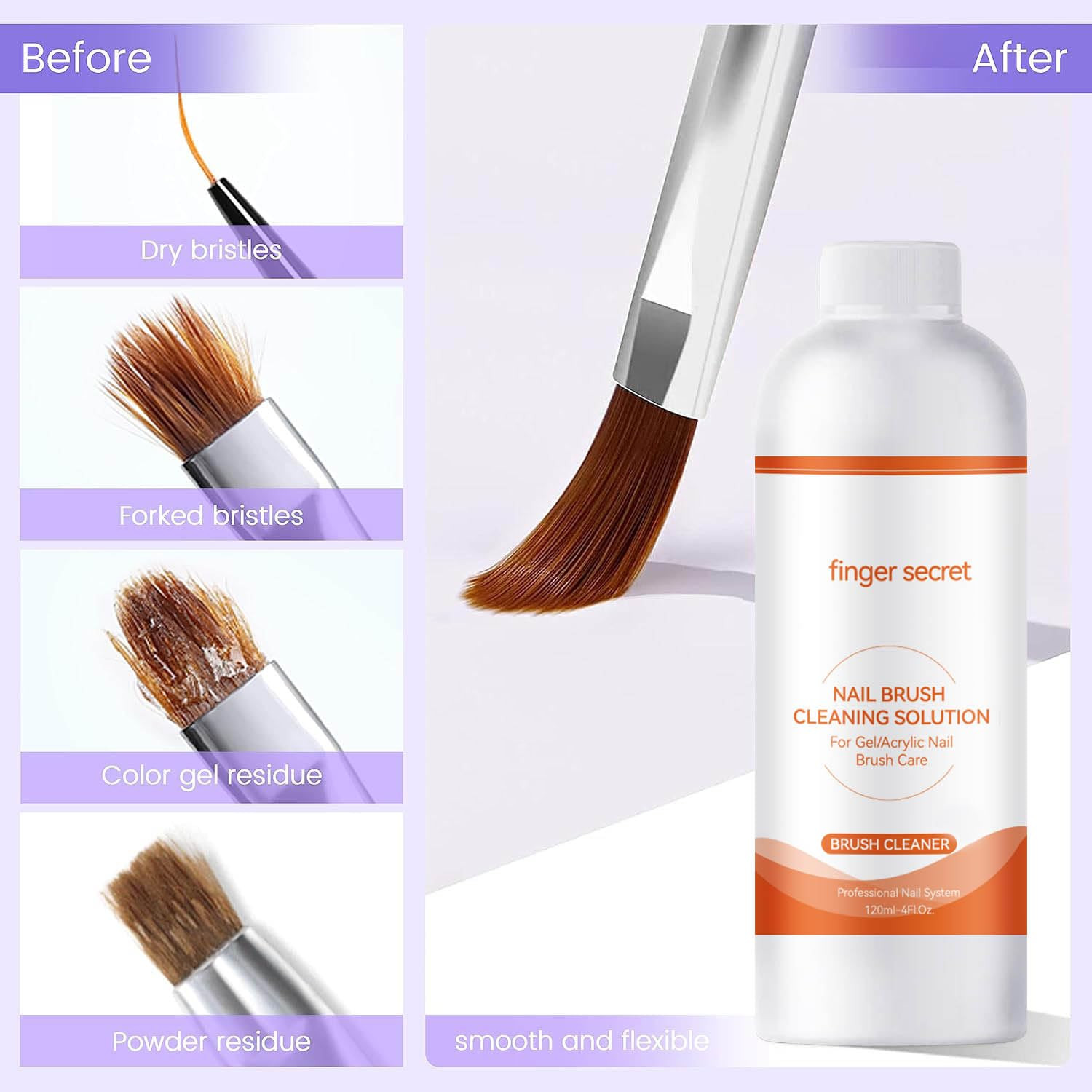 2PCS Nail Brush Cleaner- Professional Nail Art Brush Cleaning Solution. Nail Br