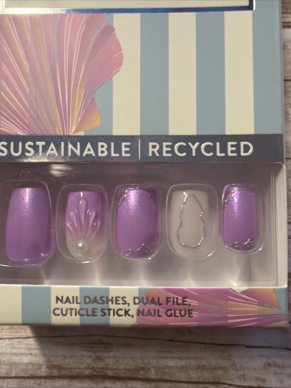 Red Aspen Press On Nails-Lustrous & Lovely, Liana Short Coffin 3D Shell