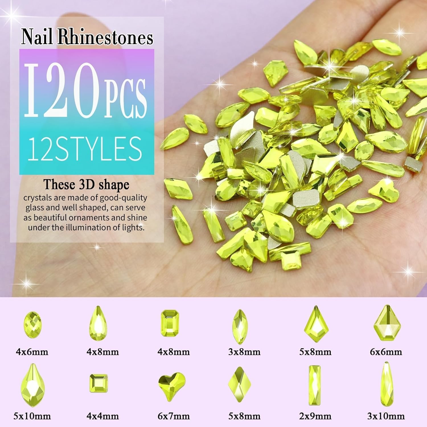 3200PCS Nail Art Rhinestones, Crystal Clear Flatback Rhinestones for Nails, Craf
