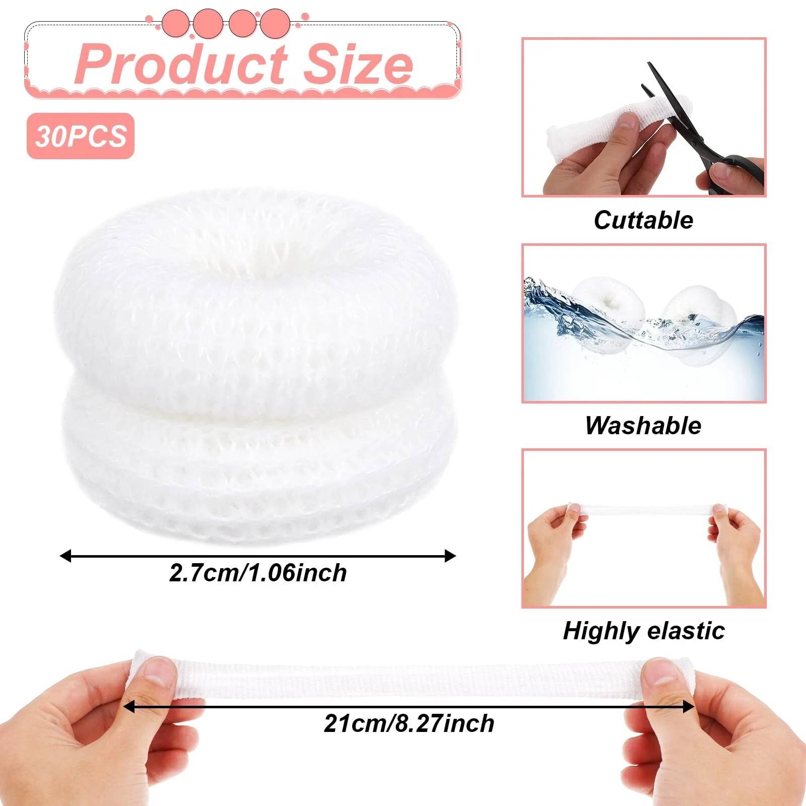 30 Pcs Bobs Thumb Bandage Finger Bandage Tubular Cotton Finger Cots for Kitchen