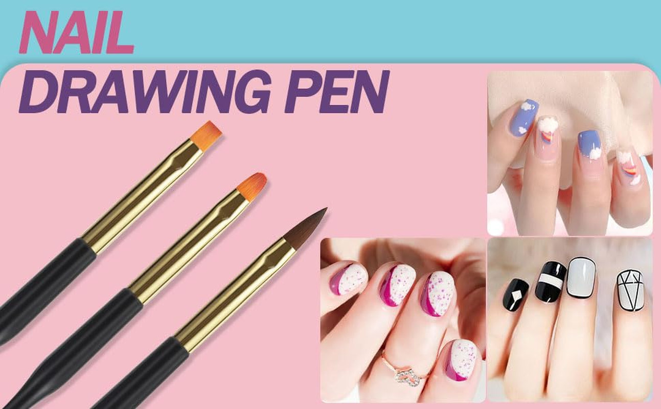 35Pcs Nail Art Pens Brushes,Nail Art Tool Set,Nail Dotting Tools,Nail Dust Brush