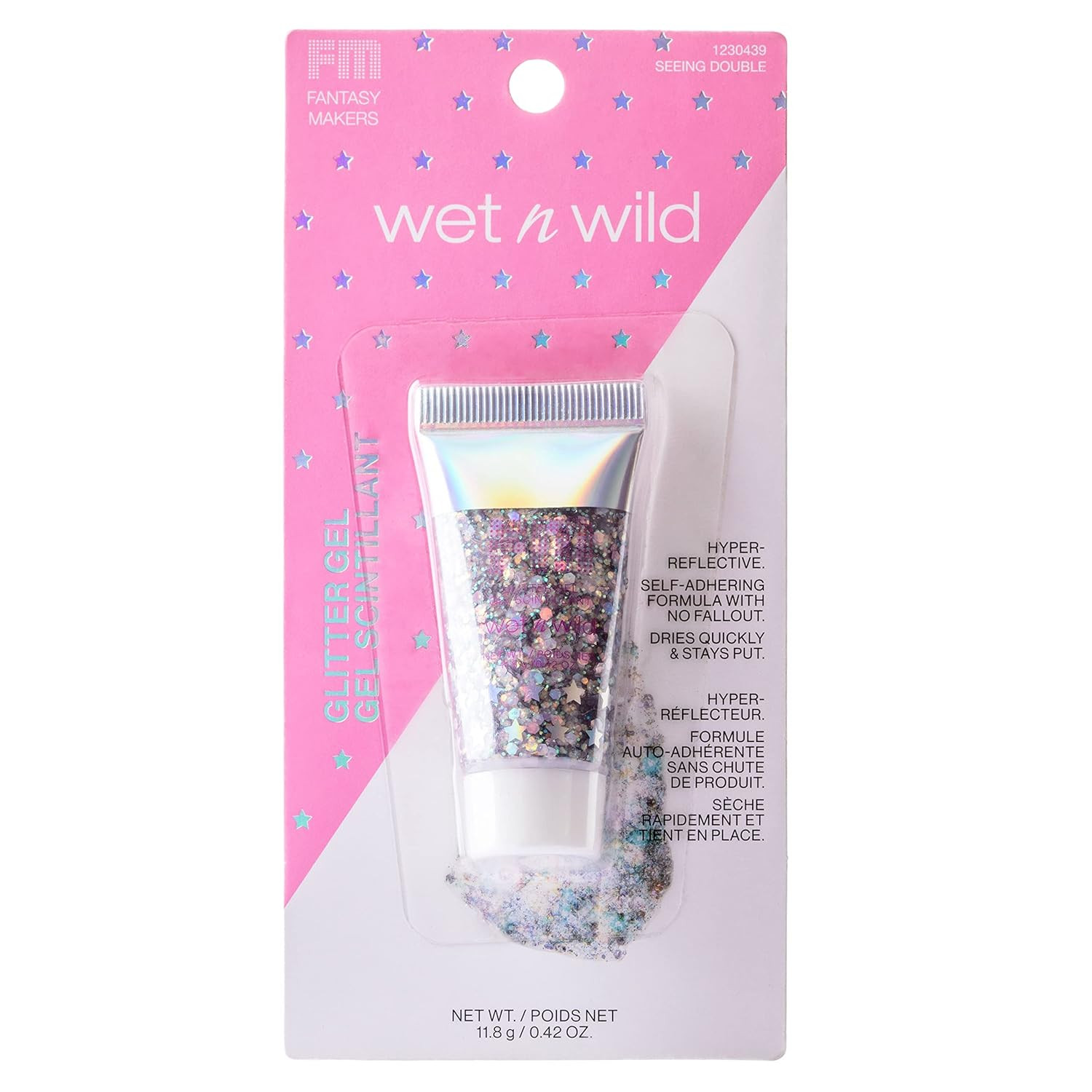 Silver Seeing Double Body Glitter Gel – Quick-Dry, Long-Wear, Face+Body (2 Pack)