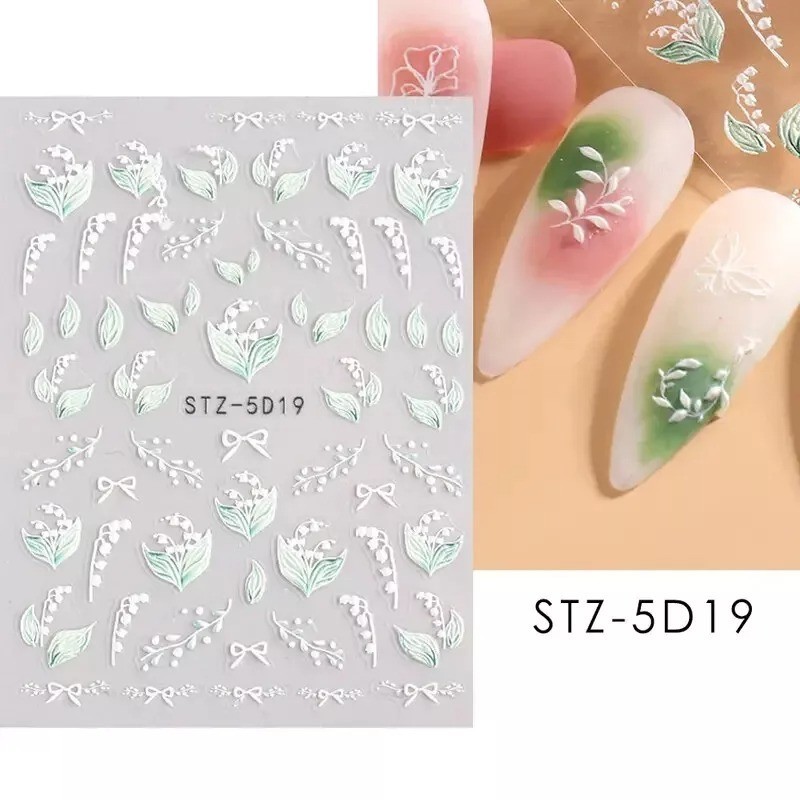 10/50/100 3D Nail Art Sticker Transfer Self Adhesive Decal Decor Design Manicure