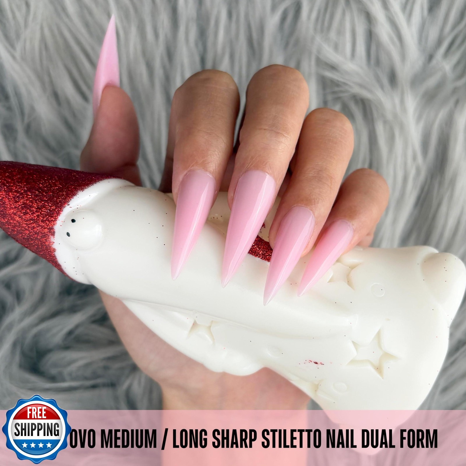 NOVO OVO Medium/Long Stiletto Pointed Nail Dual Forms for Polygel