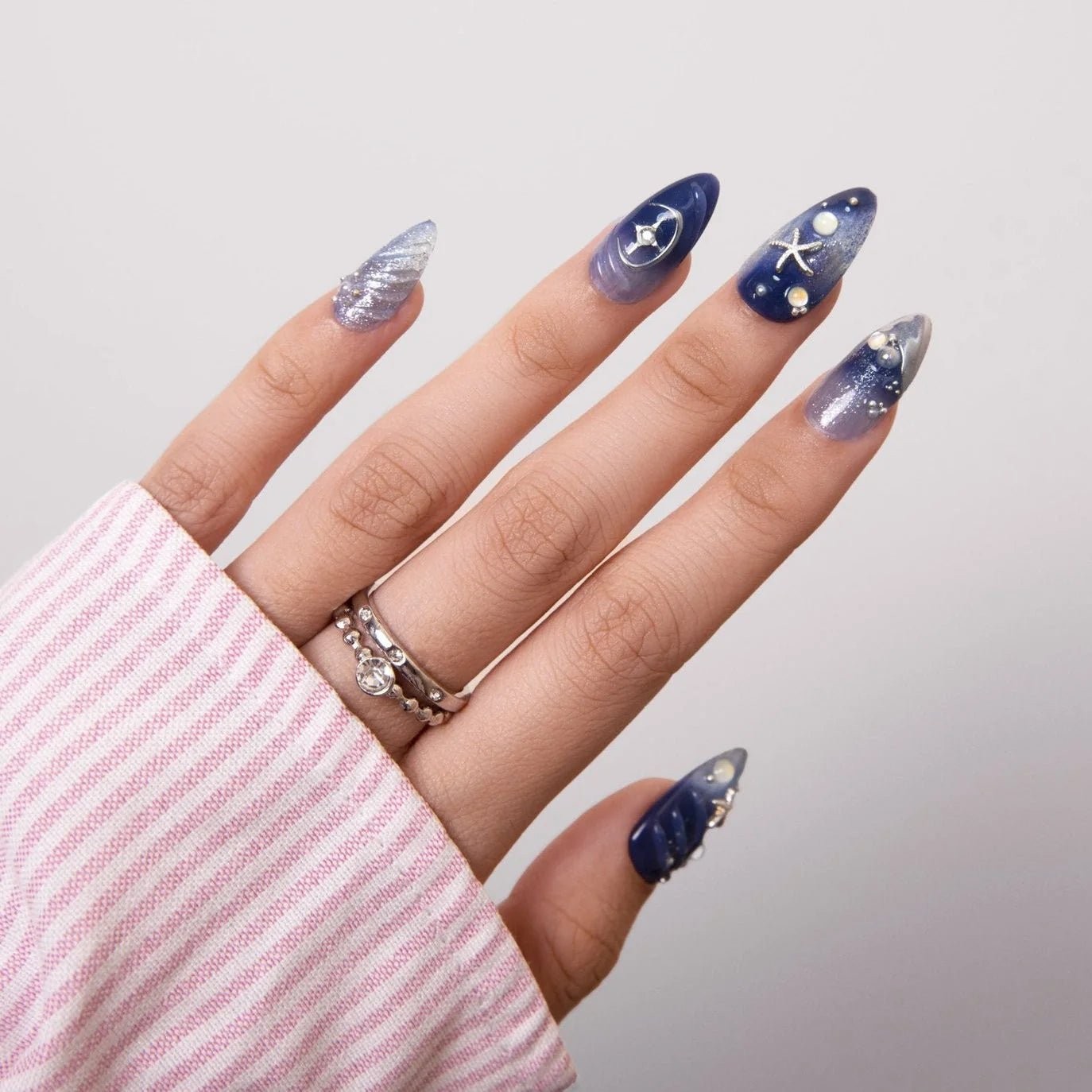SIYOU NAILS | OCEAN OF STARS | Press-on Nails – Full Set (10pc)