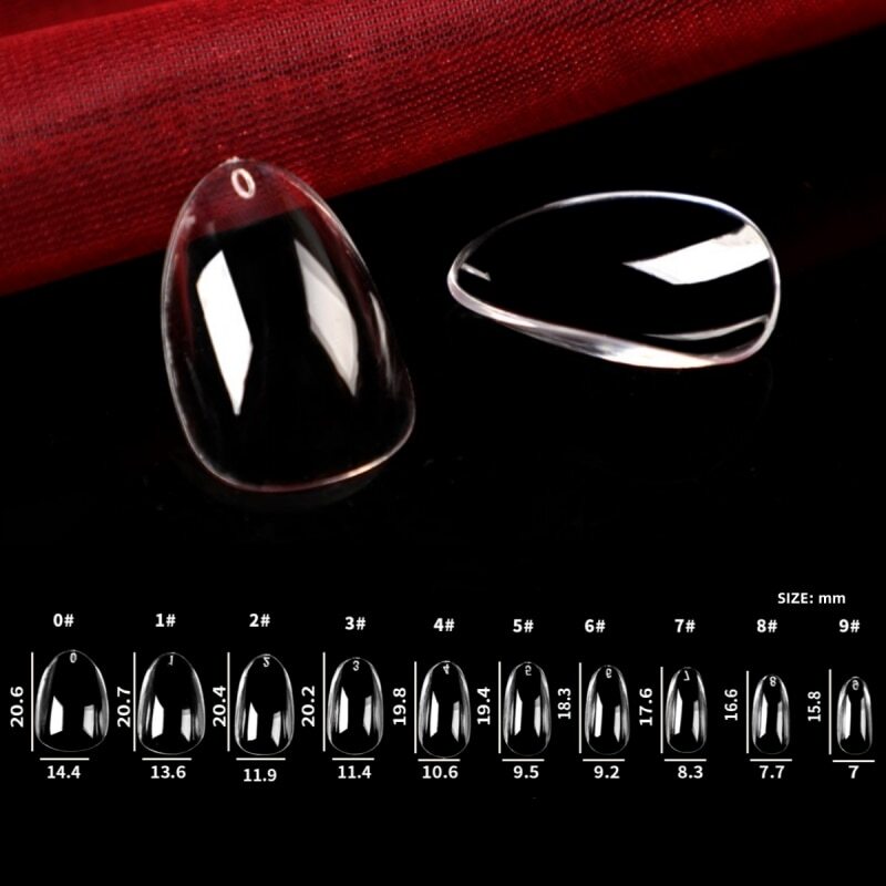 240pcs Full Coverage Sculpted Short Almond Soft Gel Press On False Nail Art Tips