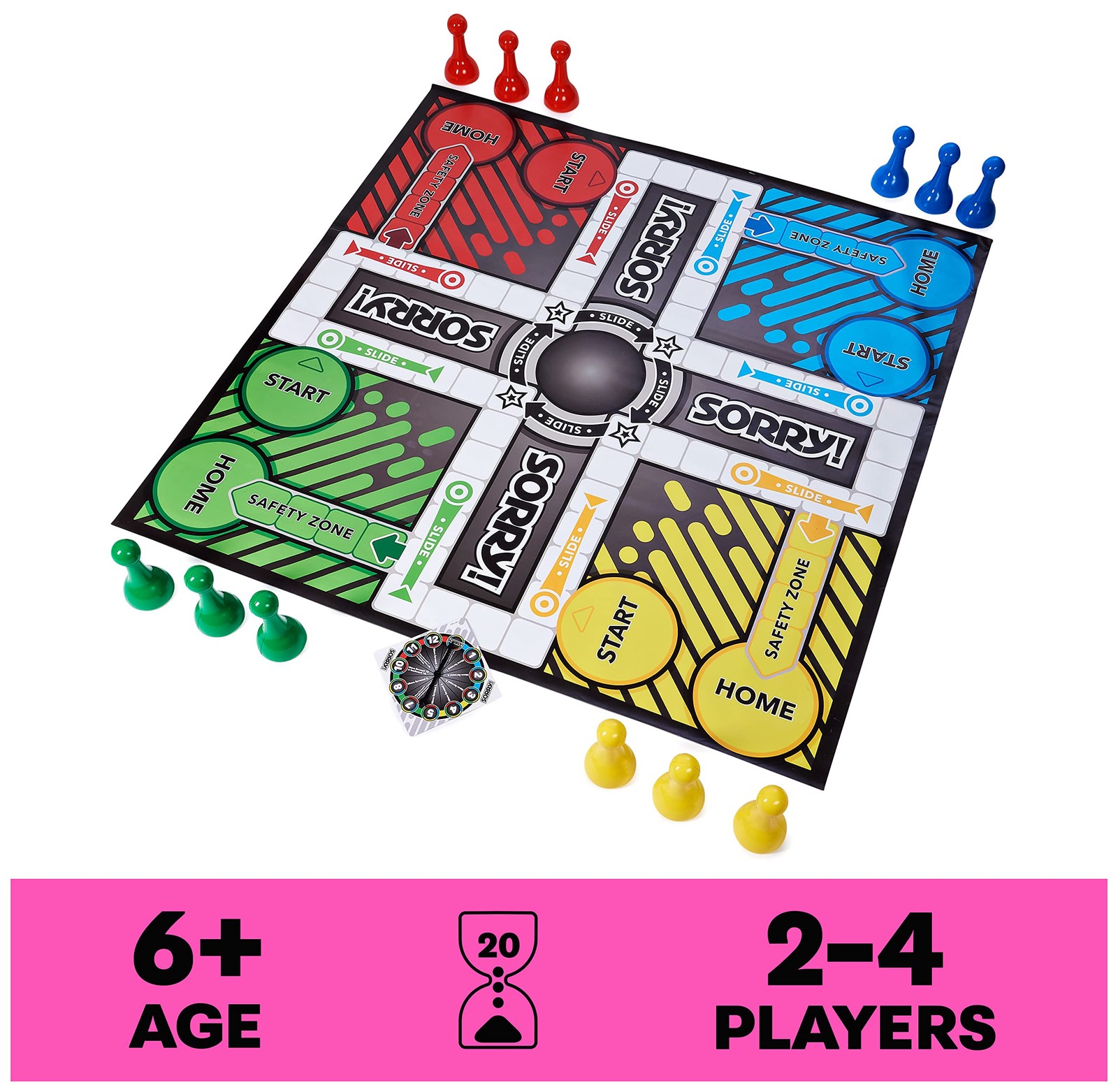 Giant Sorry Classic Family Board Game Indoor Outdoor One Size, Multi Color