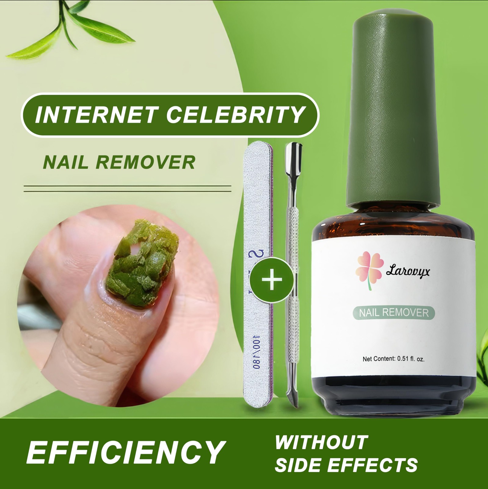 Larovyx 15ML Gel Nail Remover No Need Soaking or 10.2 Fl Oz (Pack of 1)