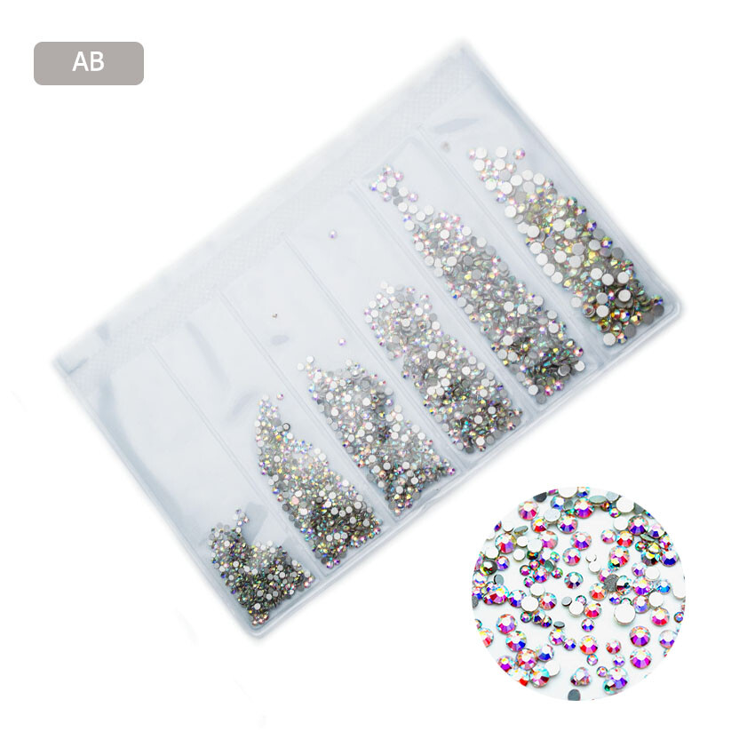 1440PCS Multi-size Nail Art Rhinestones Crystals Nails Design Decorations Gems