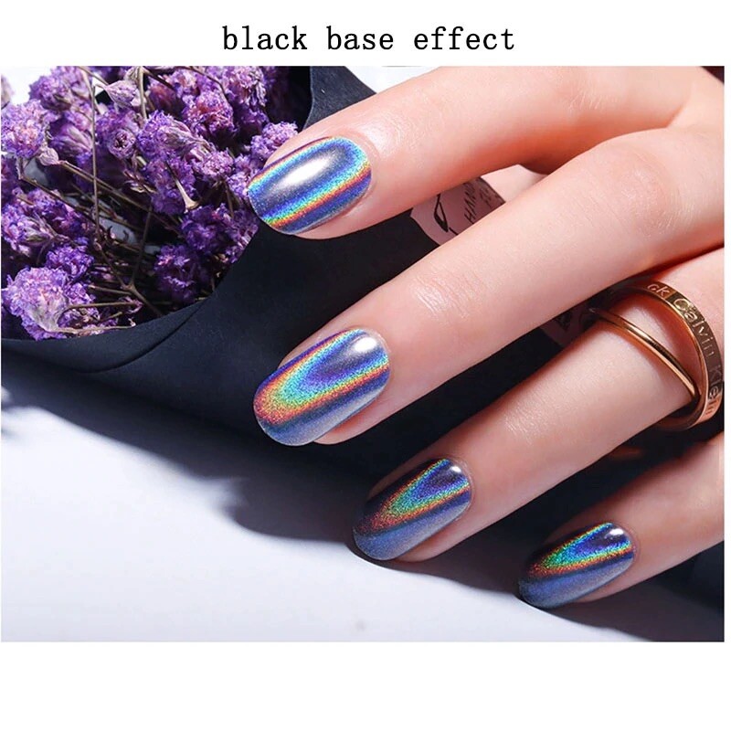 Unicorn Nail Holographic Powder Silver Rainbow Glitter Ultra Fine Sparkle Effect