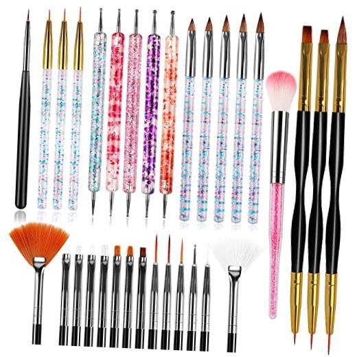 32pcs Nail Art Brushes, Acrylic Brush, Liner Dotting Tools For Beginners |
