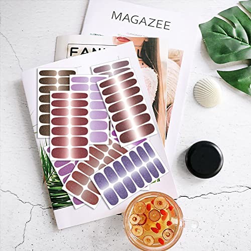 16 Sheets Nail Polish Strips – Full Nail Wraps – Self Adhesive Gradient Glitter