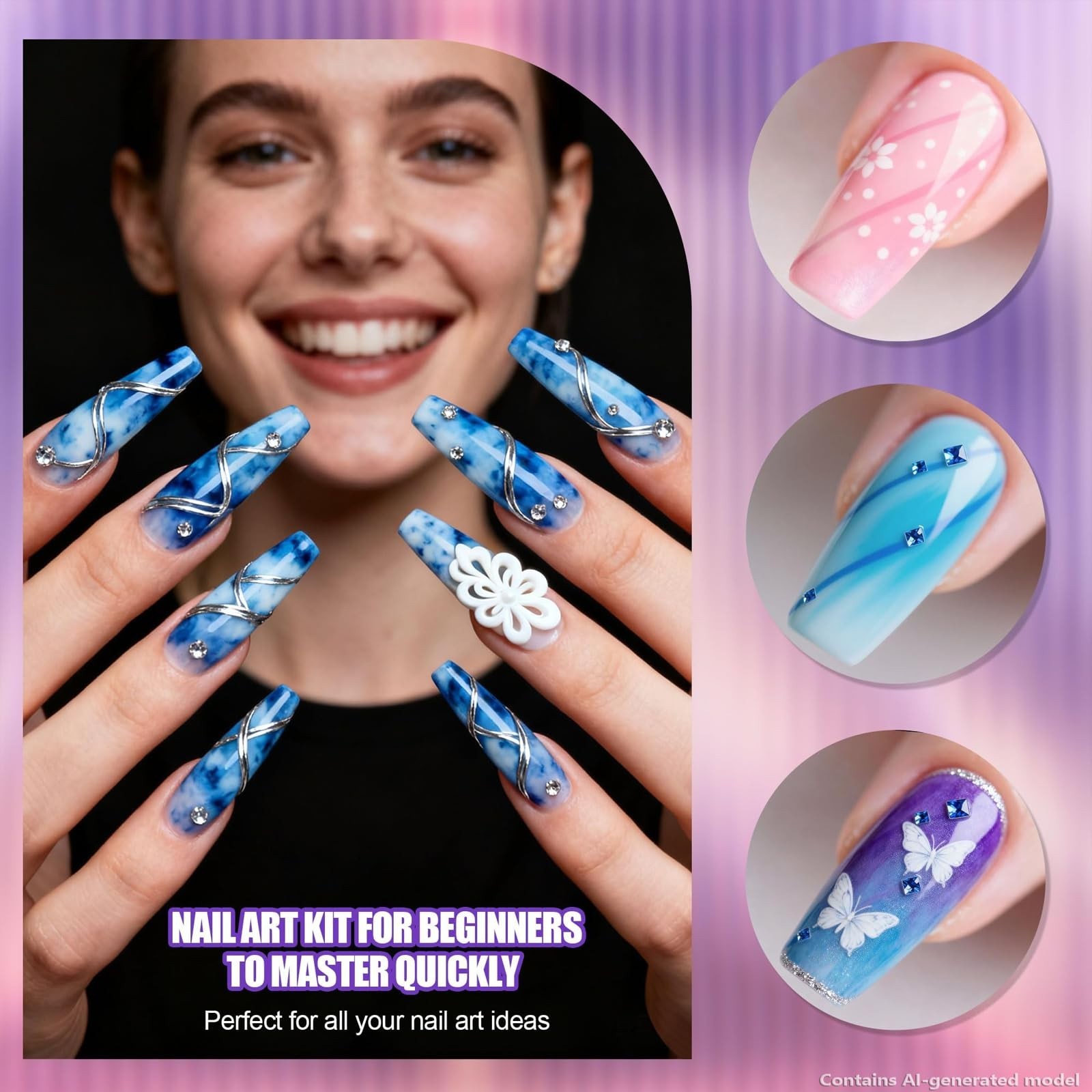 Nail Dotting Tools & Art Brushes Kit, Gel Polish Liner Pens for Nail Design & De