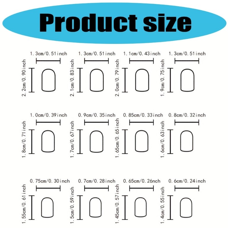 24 Pieces Press on Nail Short False Nail with Rabbit Pattern Party Nail Decors