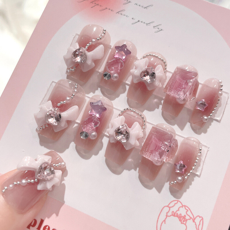 Nail Art Handmade Nail Beauty Painting Wearing Armor Diamond Nail Patch Paster