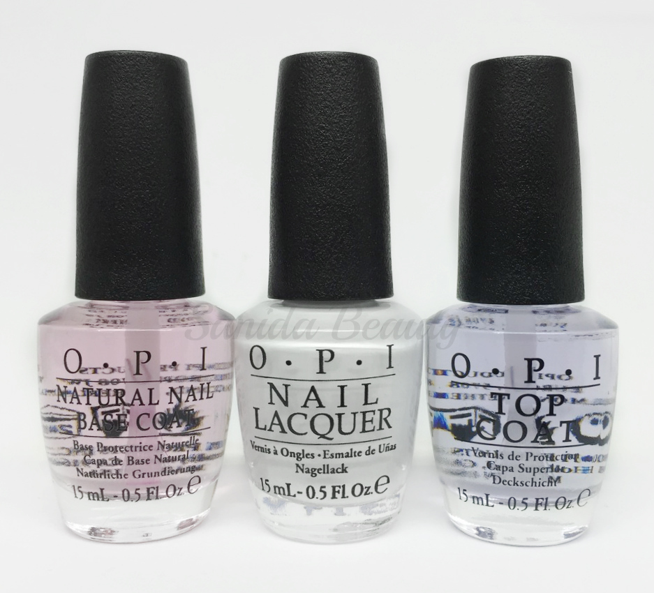 Nail Lacquer opi 0.5oz/15ml- NTT10 Base Coat,NL L00 Alpine Snow & NTT30 Top Coat
