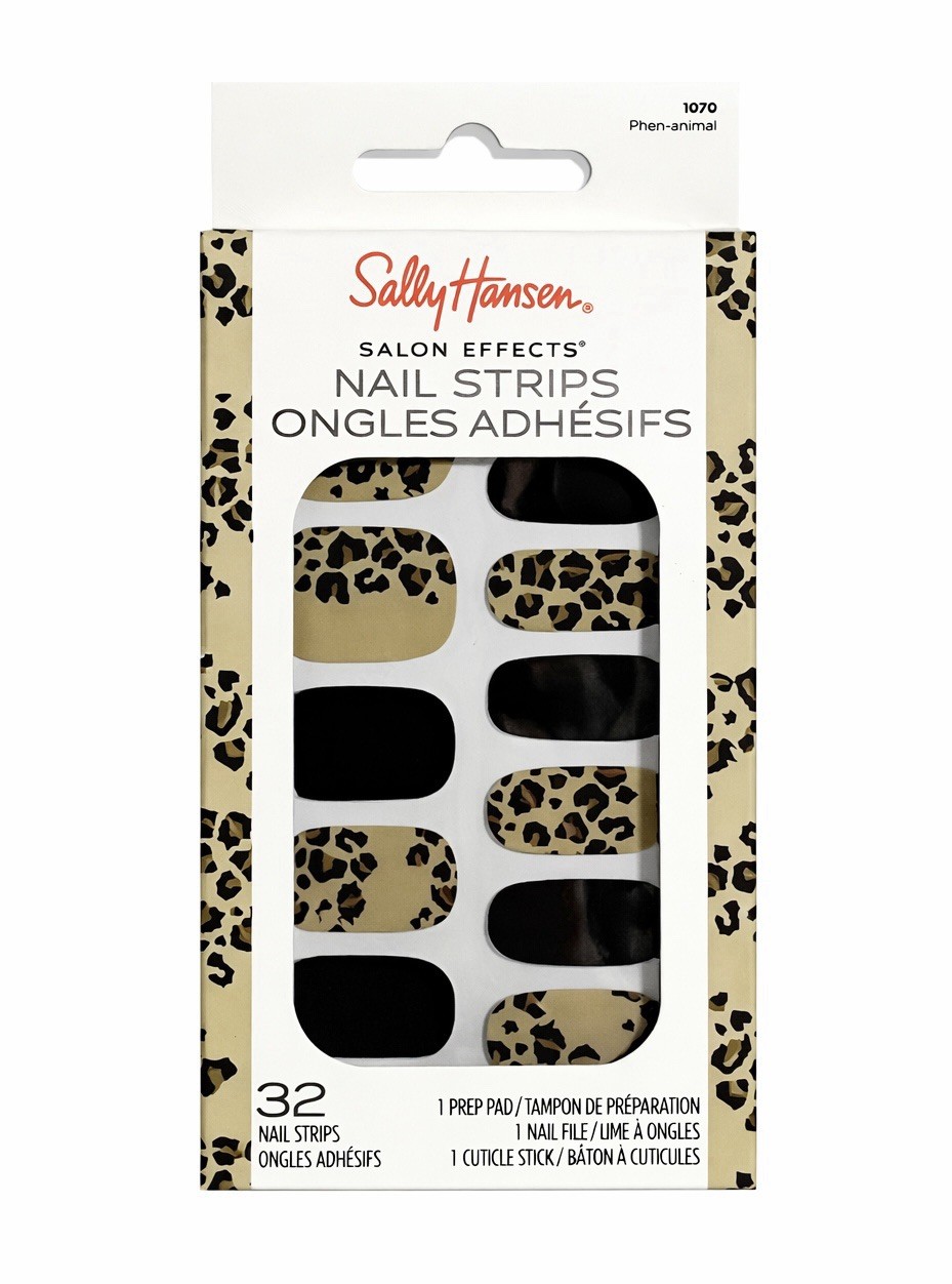 Sally Hansen Salon Effects Nail Strips, Phen-animal Nail Art Wrap Leopard/Black